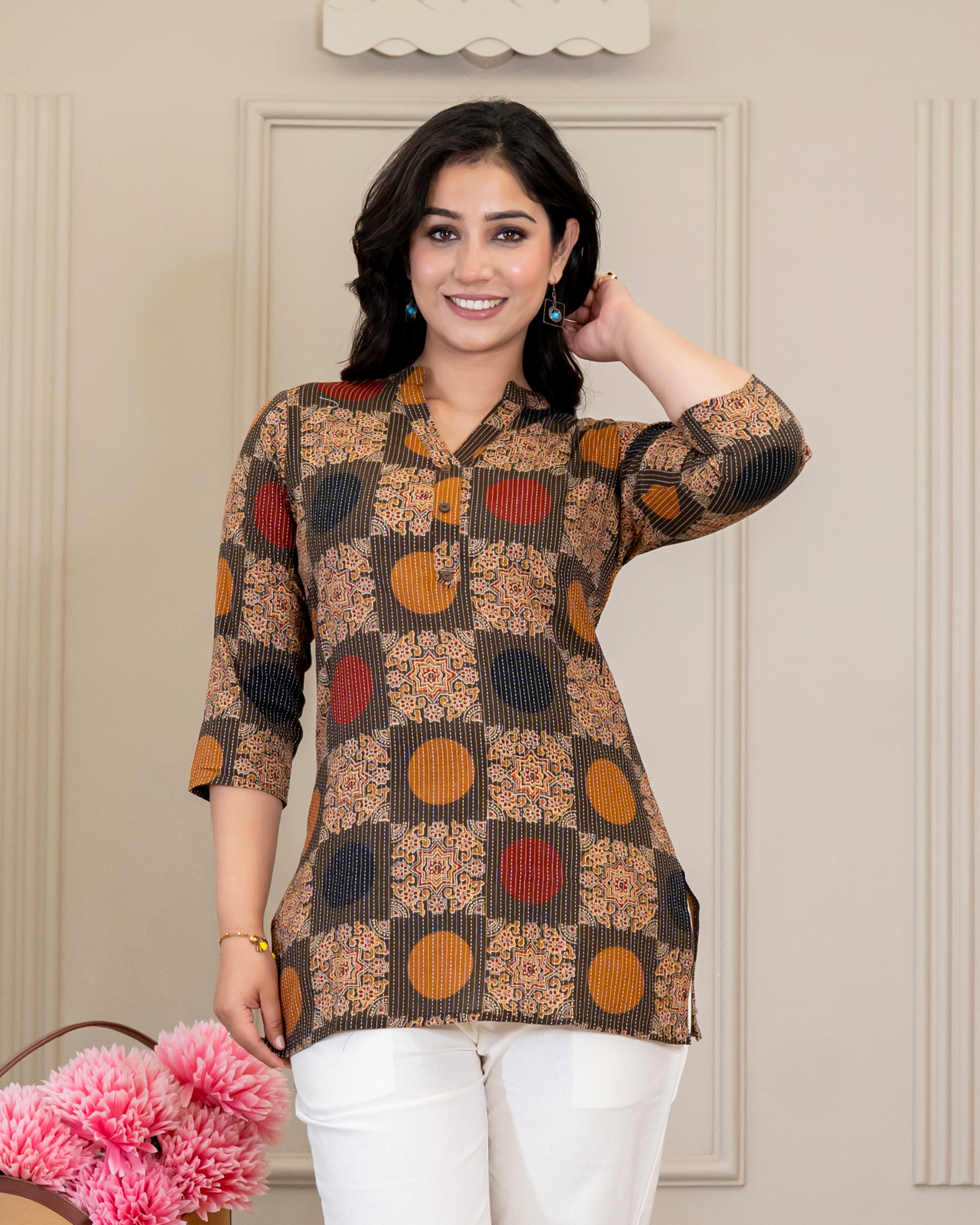 Chandrika Kantha Cotton Short Top