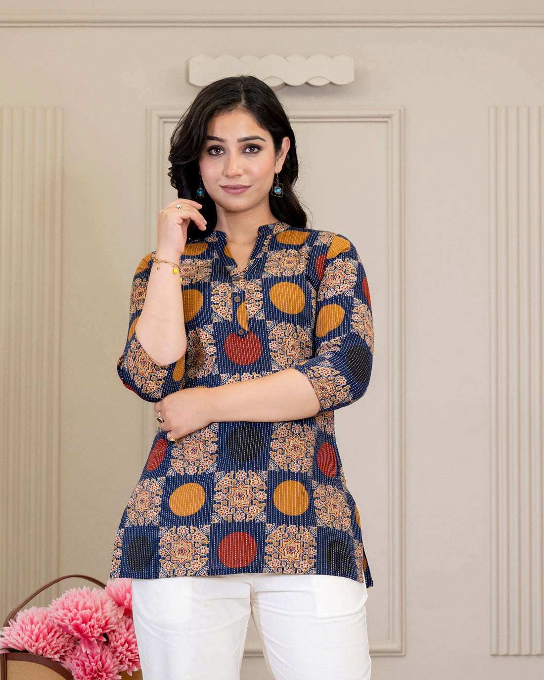 Aarohi Kantha Cotton Short Top