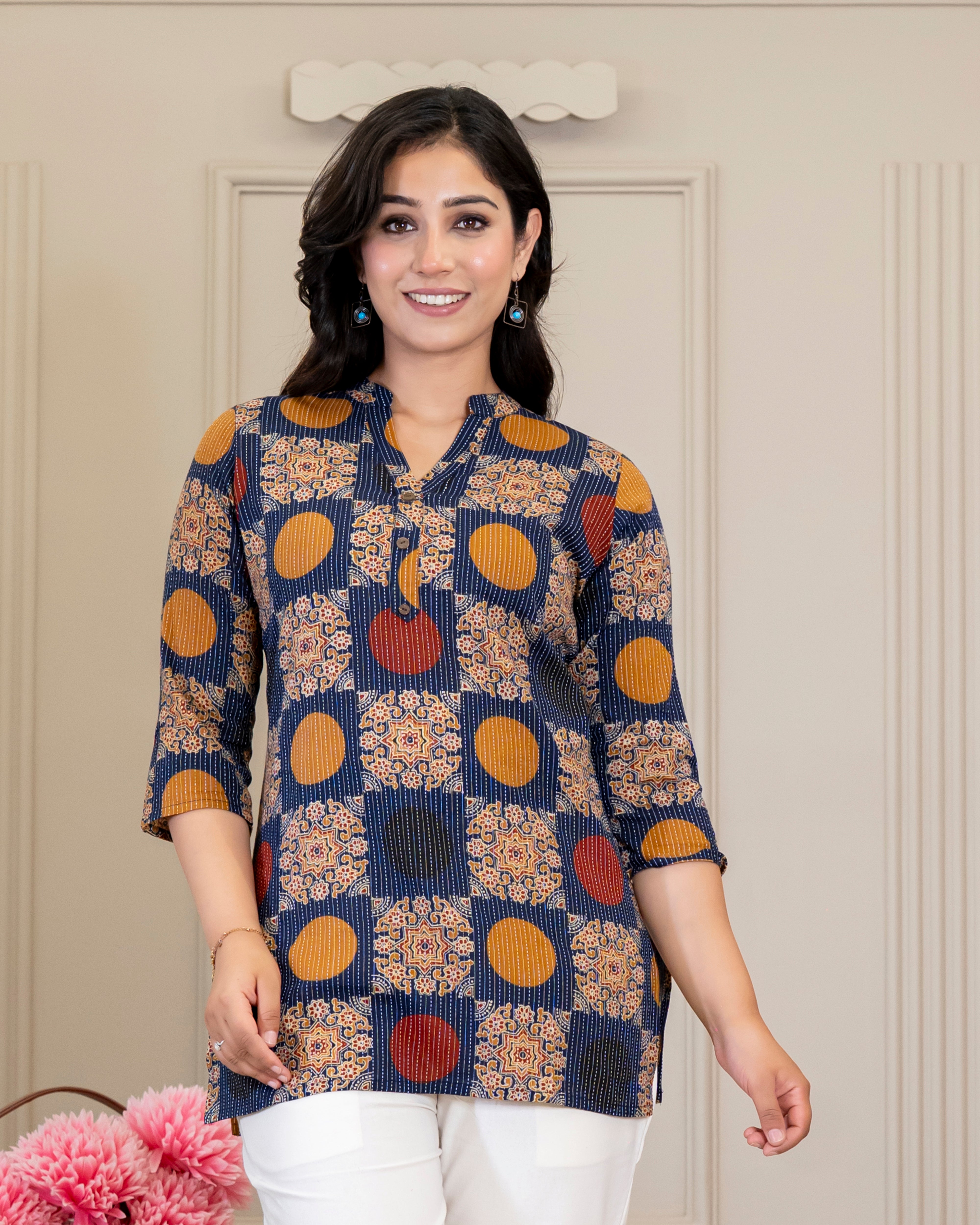 Aarohi Kantha Cotton Short Top
