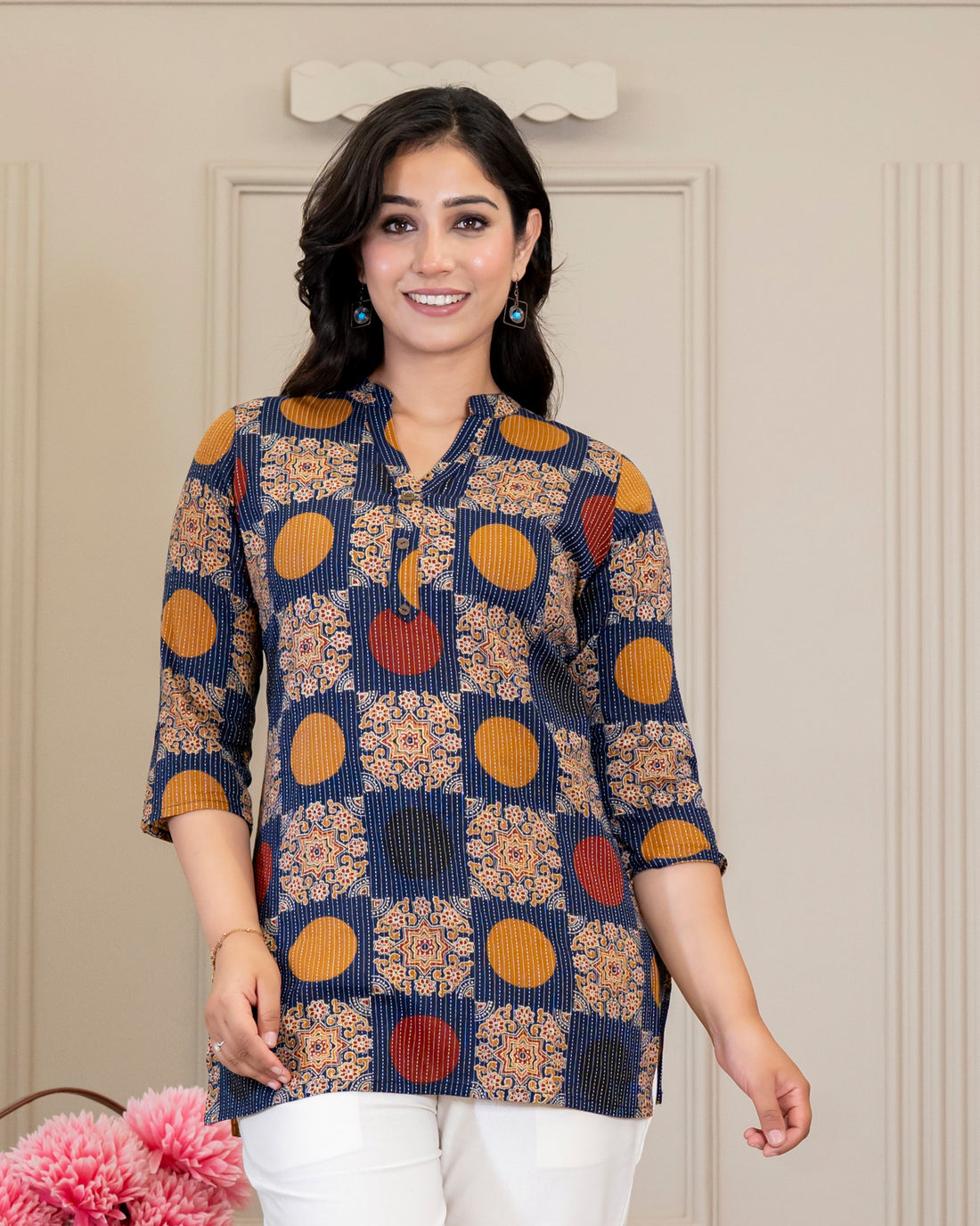 Aarohi Kantha Cotton Short Top