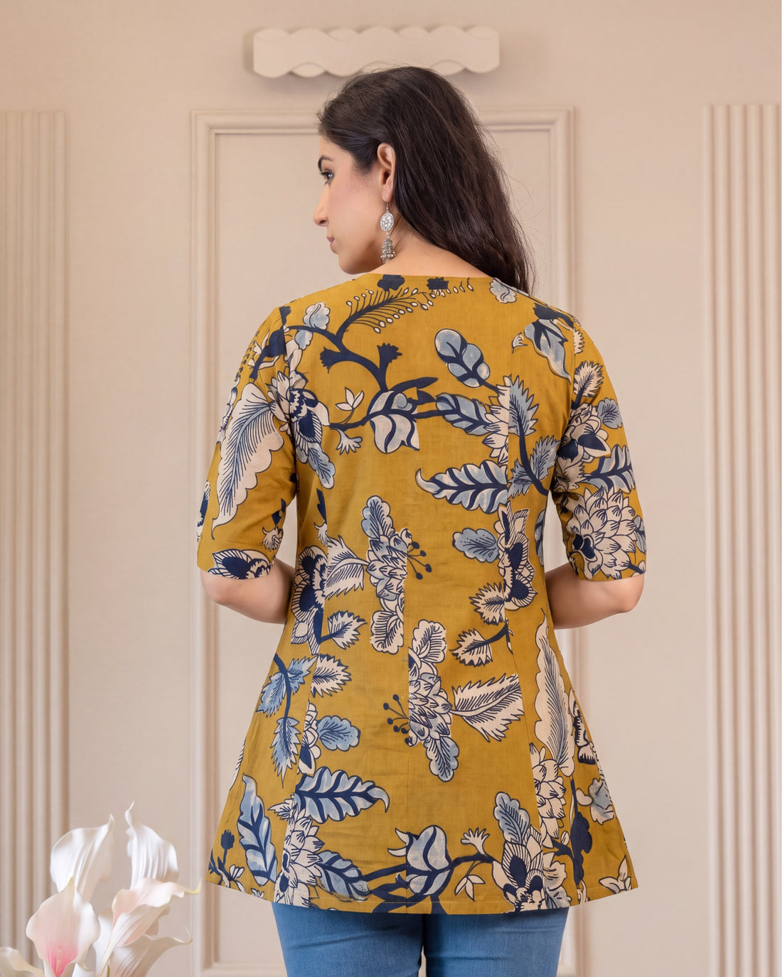 Aaradhya Pure Cotton Kalamkari Short Top