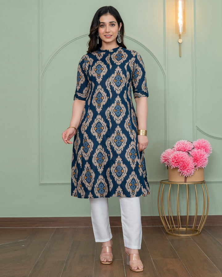 PRAKRITI NEEL A-LINE COTTON KURTA