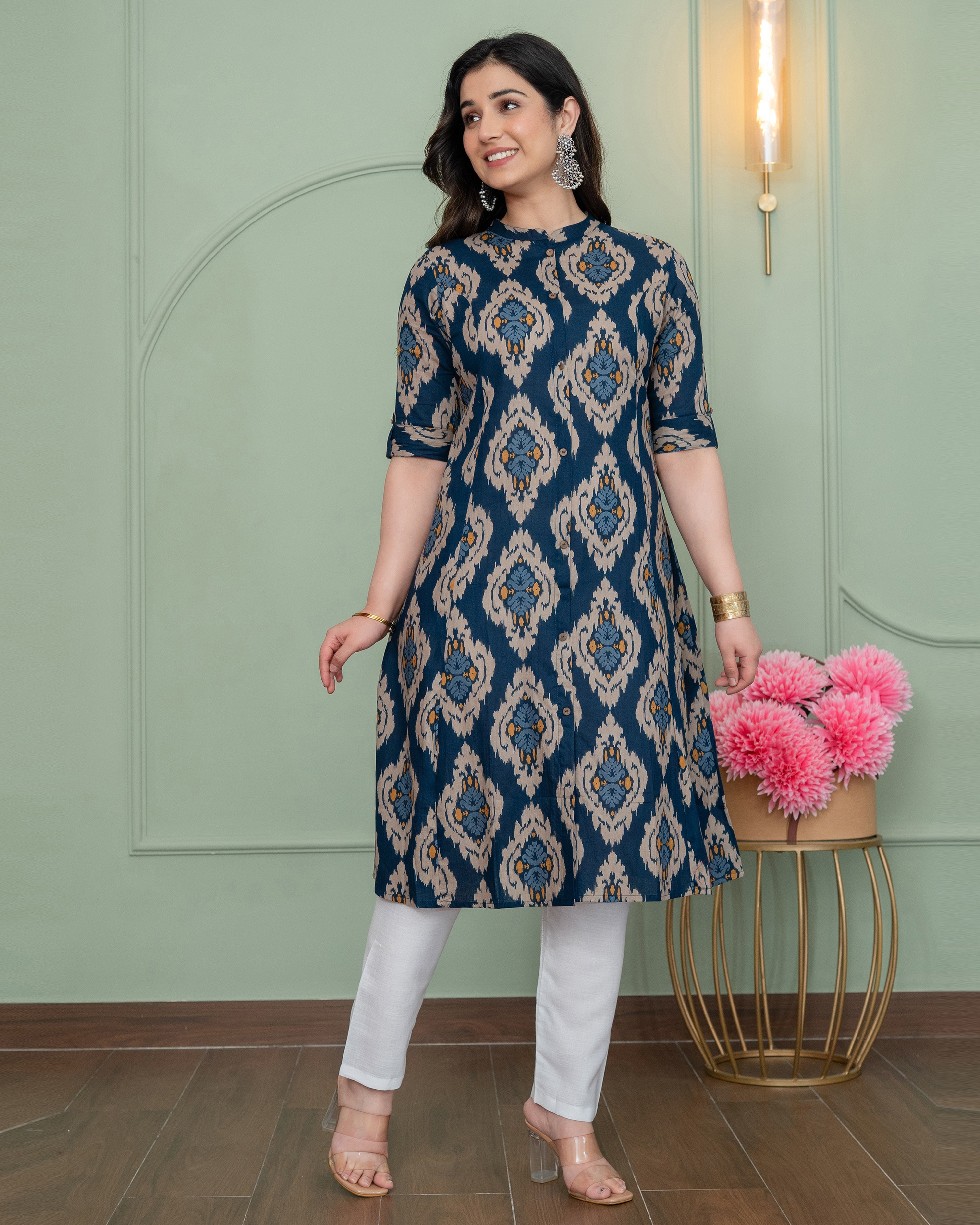 PRAKRITI NEEL A-LINE COTTON KURTA