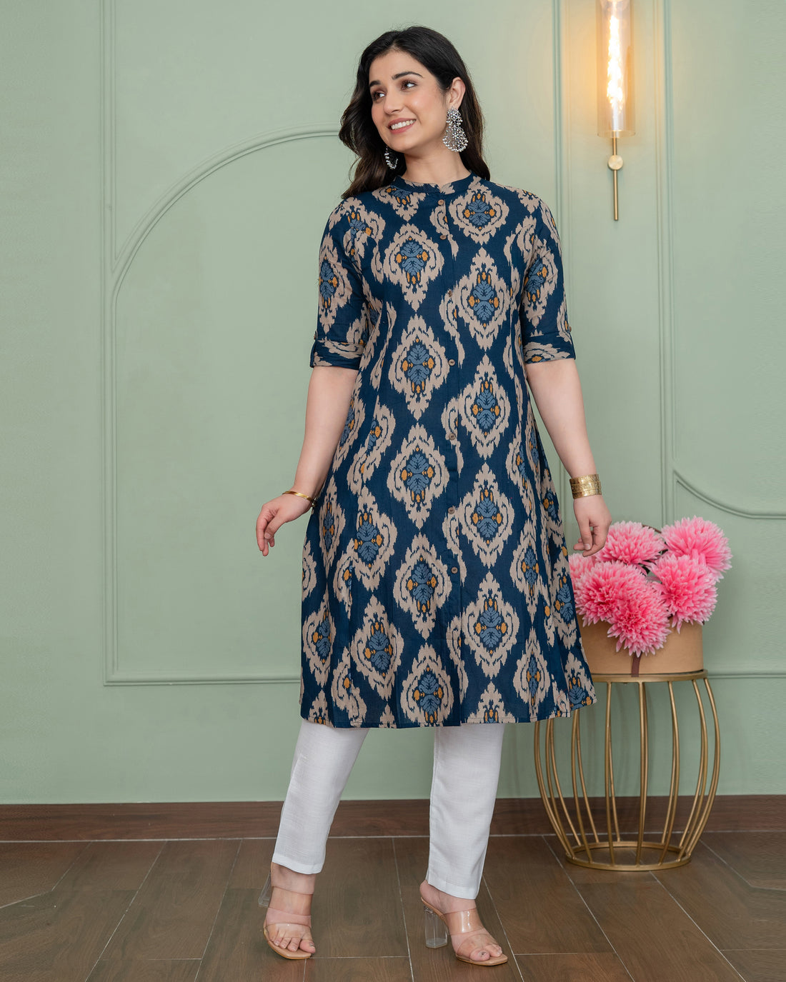 PRAKRITI NEEL A-LINE COTTON KURTA