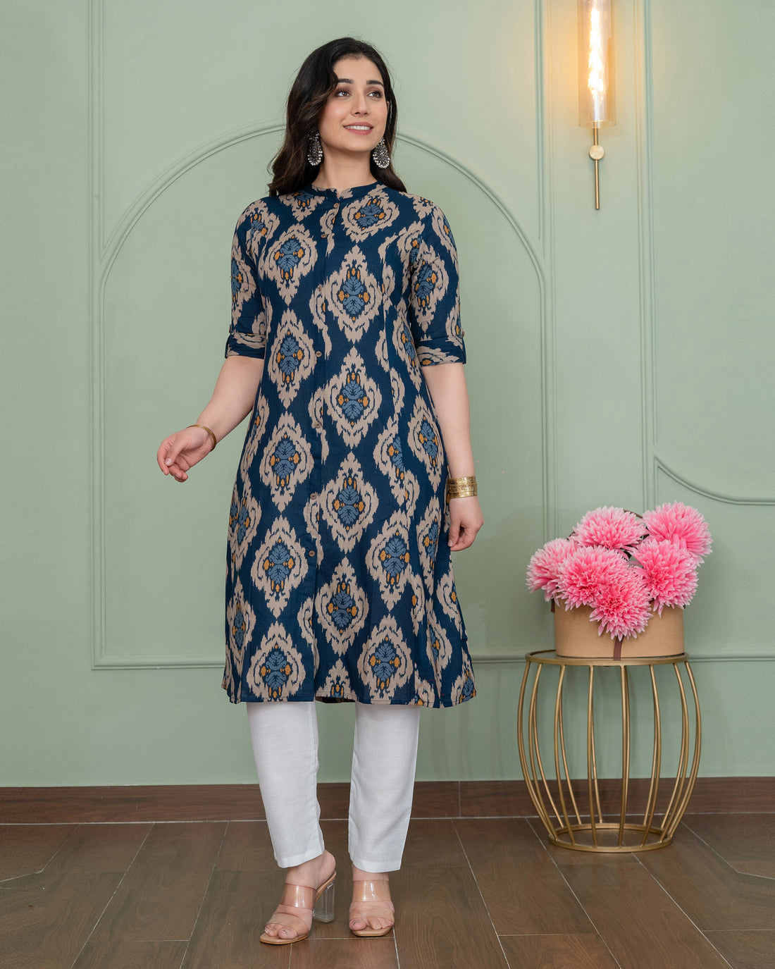 PRAKRITI NEEL A-LINE COTTON KURTA