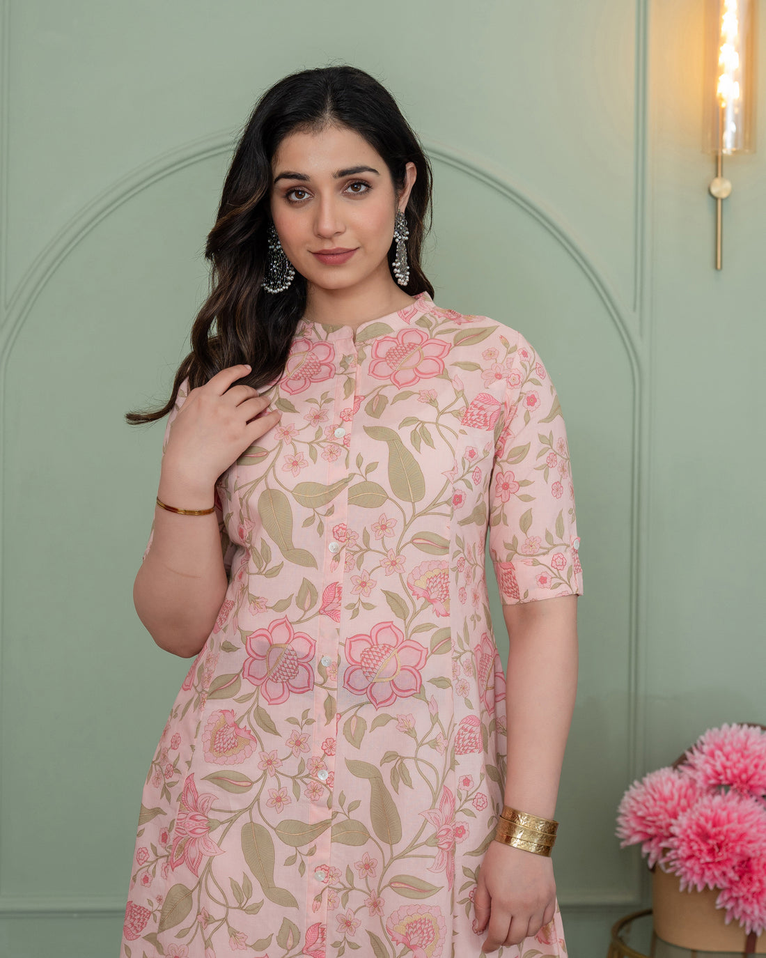 SOFT PETALS A-LINE COTTON KURTA