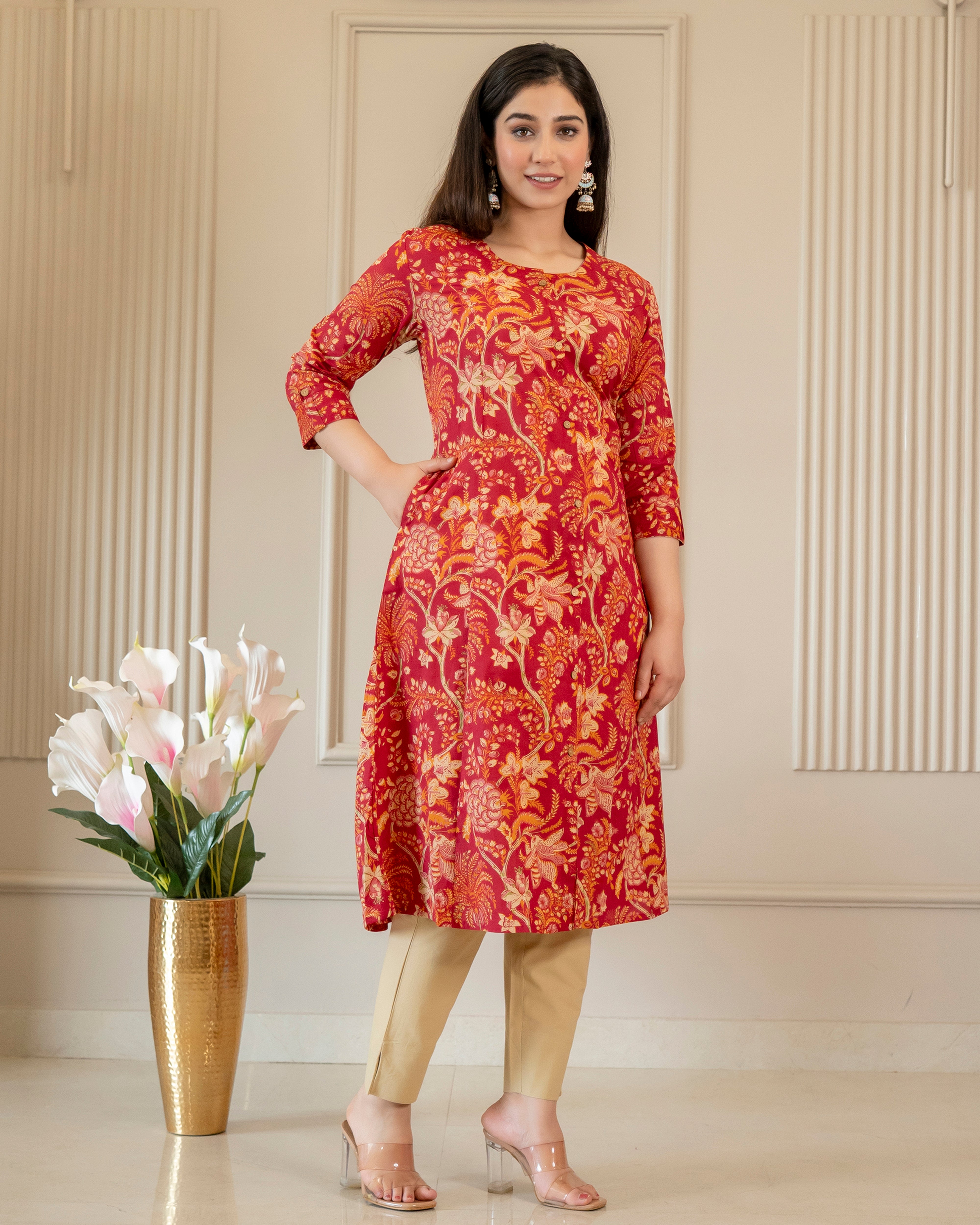 Roopanjali Pure Cotton A-Line Kurti