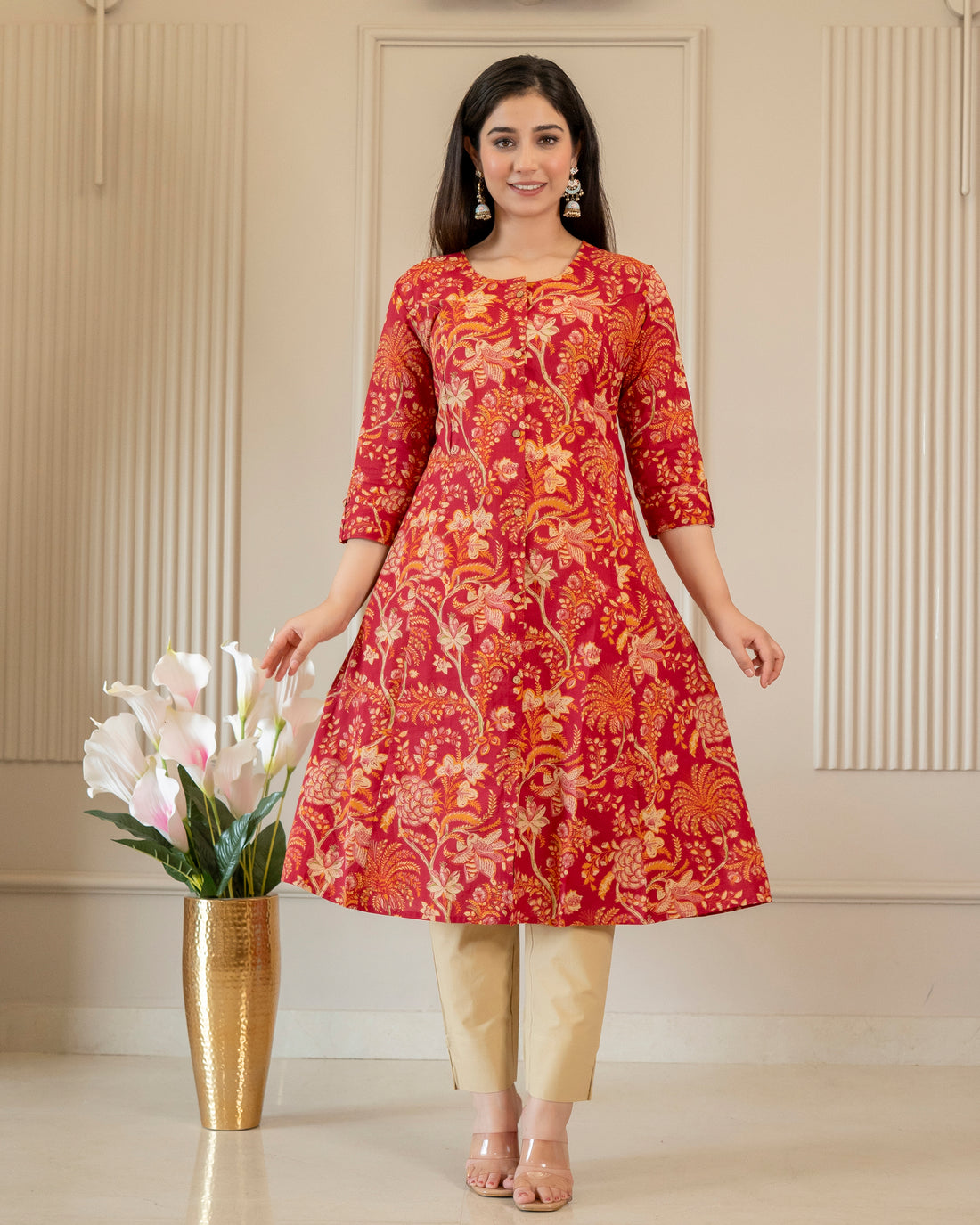 Roopanjali Pure Cotton A-Line Kurti
