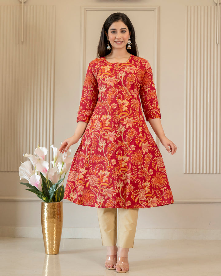 Roopanjali Pure Cotton A-Line Kurti