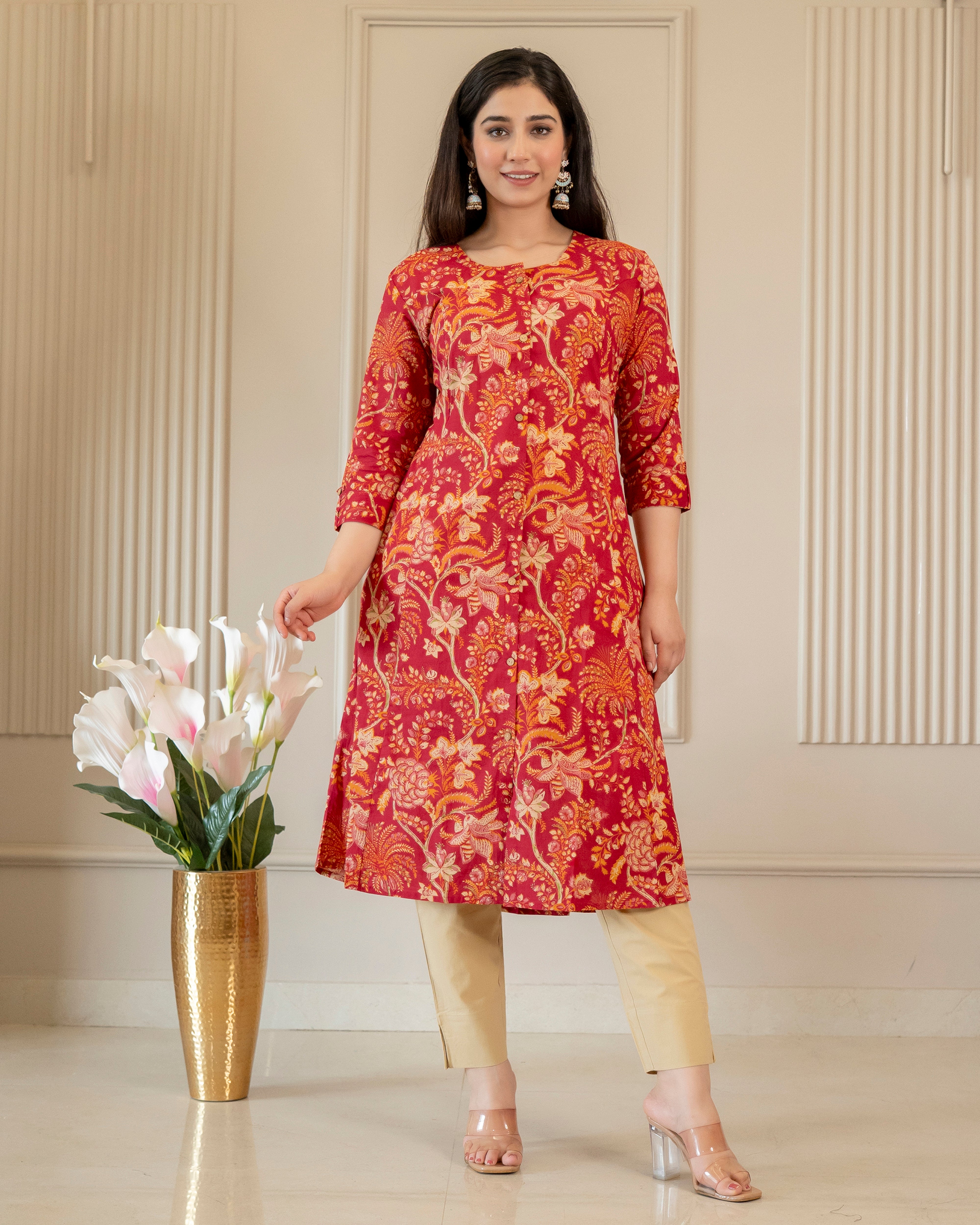 Roopanjali Pure Cotton A-Line Kurti