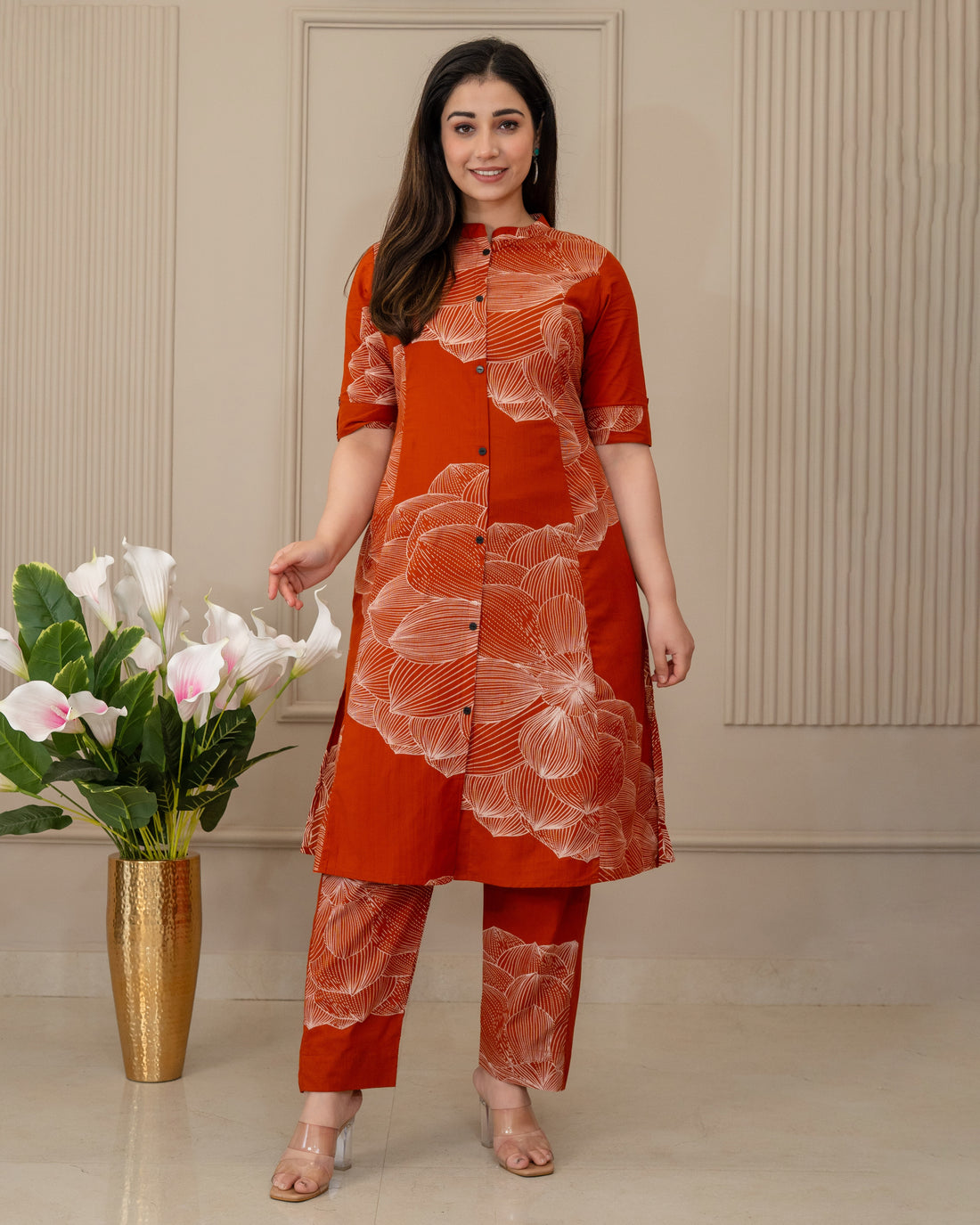 KESARI VANA COTTON A-LINE CO-ORD SET