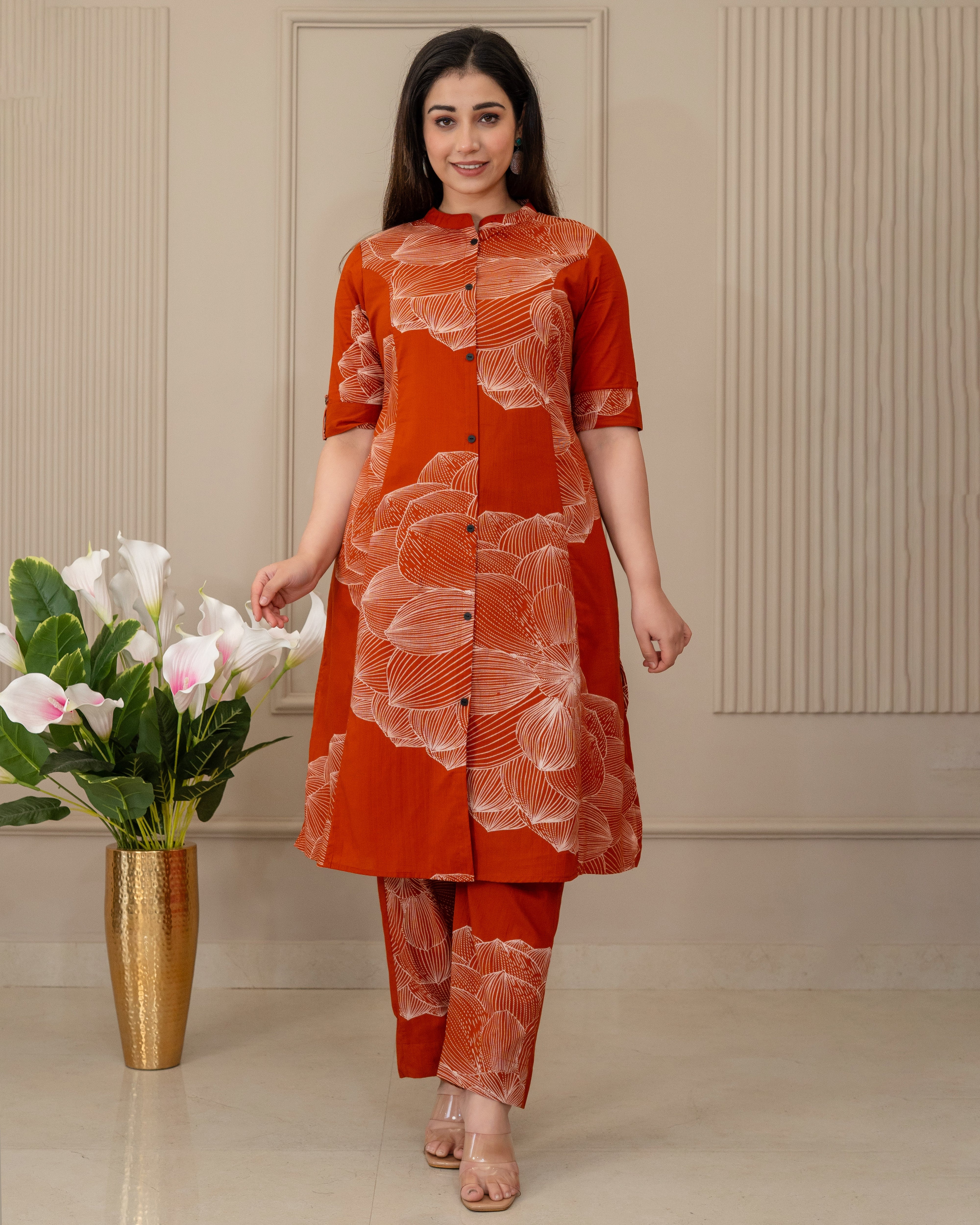 KESARI VANA COTTON A-LINE CO-ORD SET