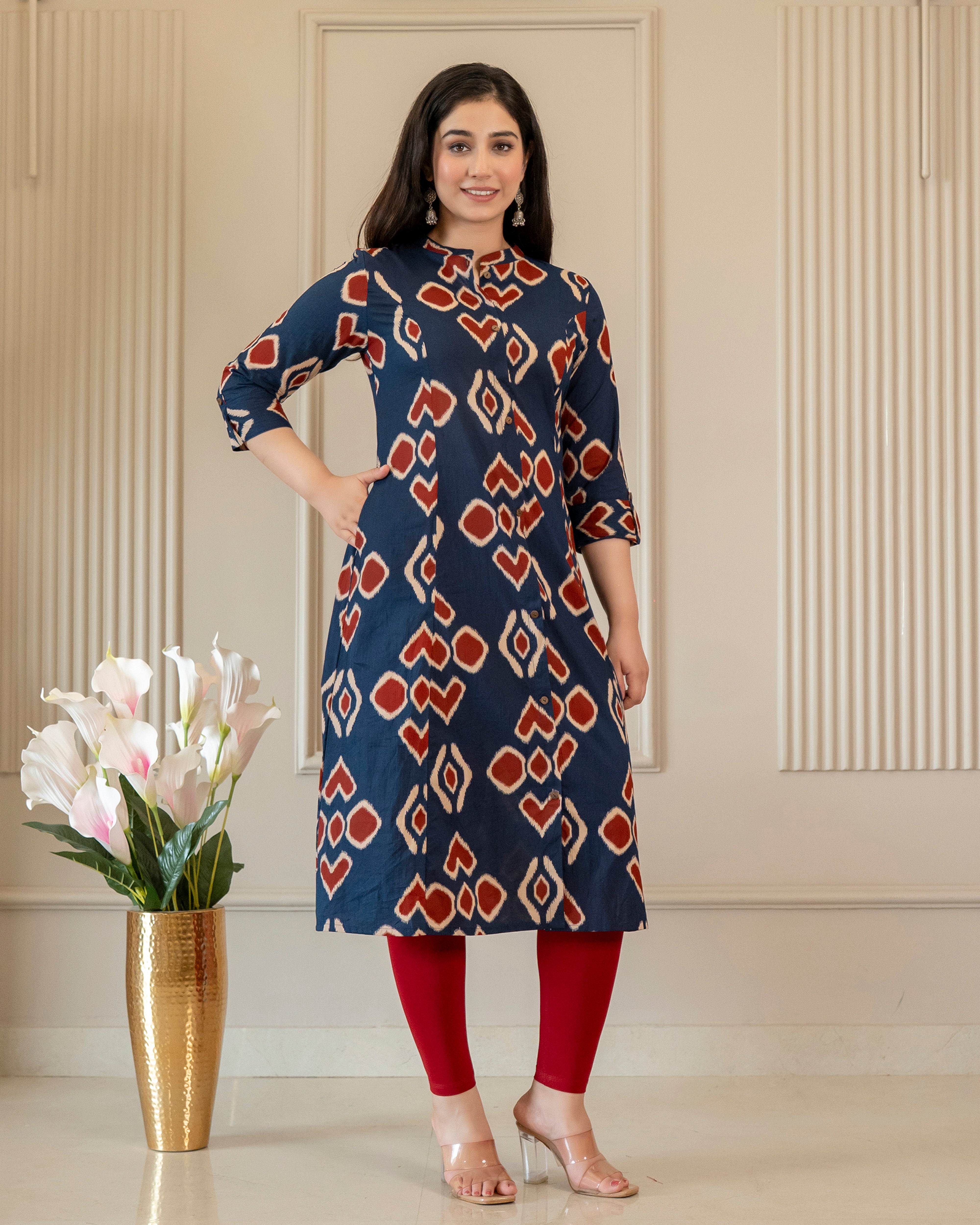 Nilakshi Pure Cotton A-Line Kurti