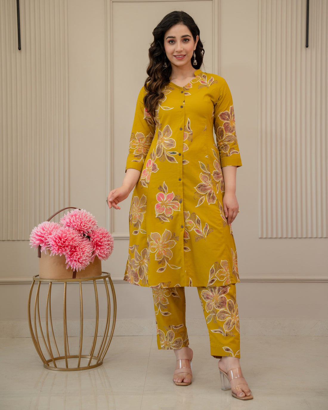 HARSHIKA FLORAL COTTON A-LINE CO-ORD SET