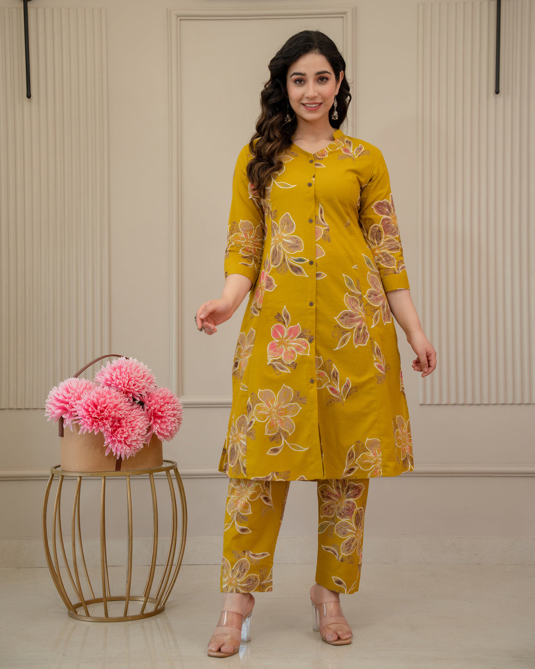 HARSHIKA FLORAL COTTON A-LINE CO-ORD SET
