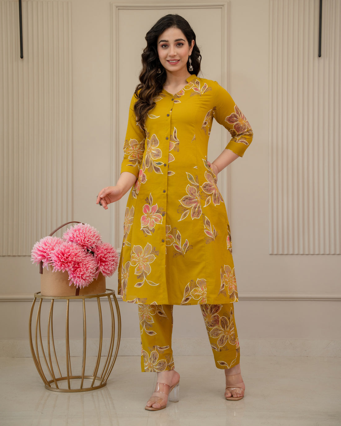 HARSHIKA FLORAL COTTON A-LINE CO-ORD SET