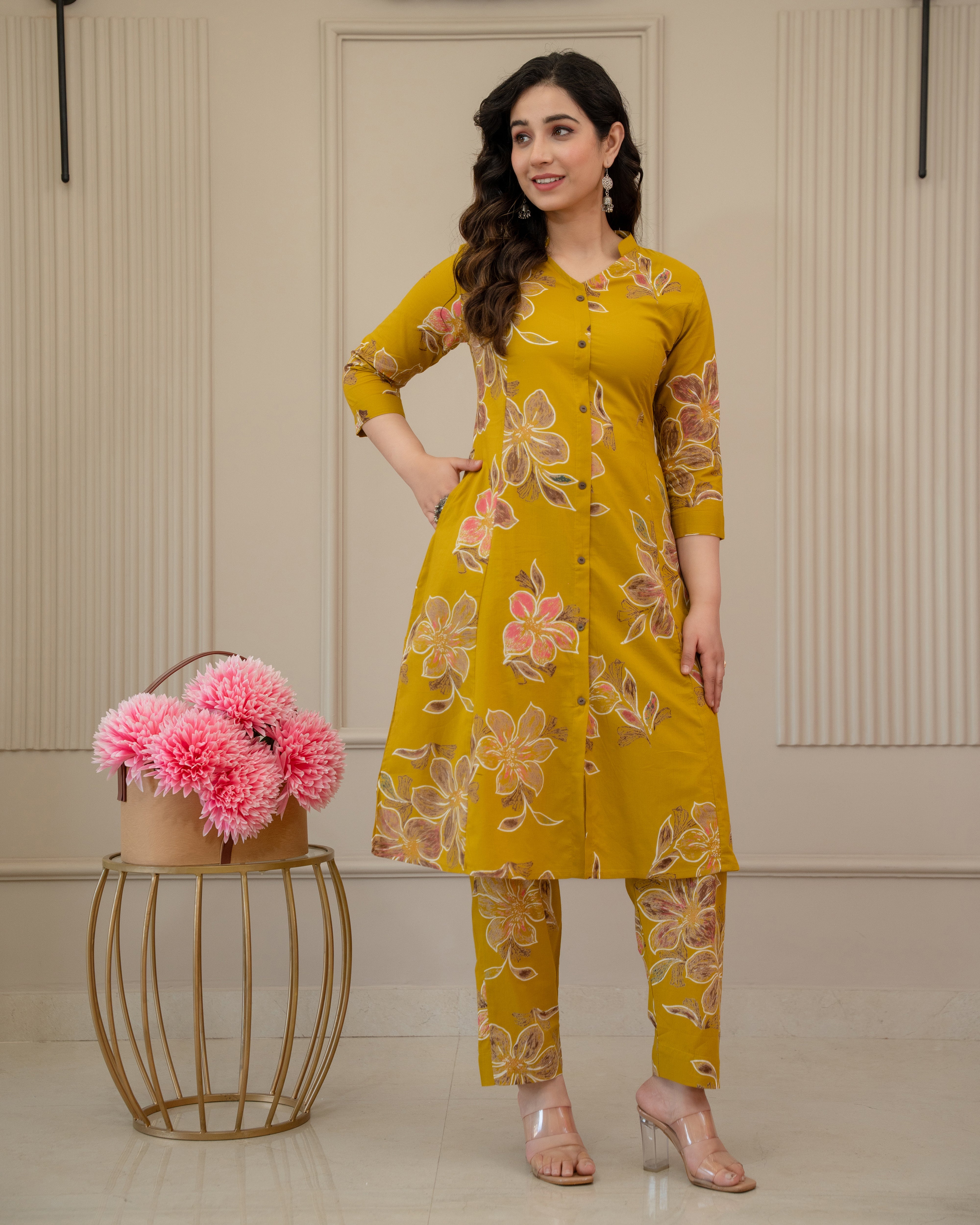 HARSHIKA FLORAL COTTON A-LINE CO-ORD SET