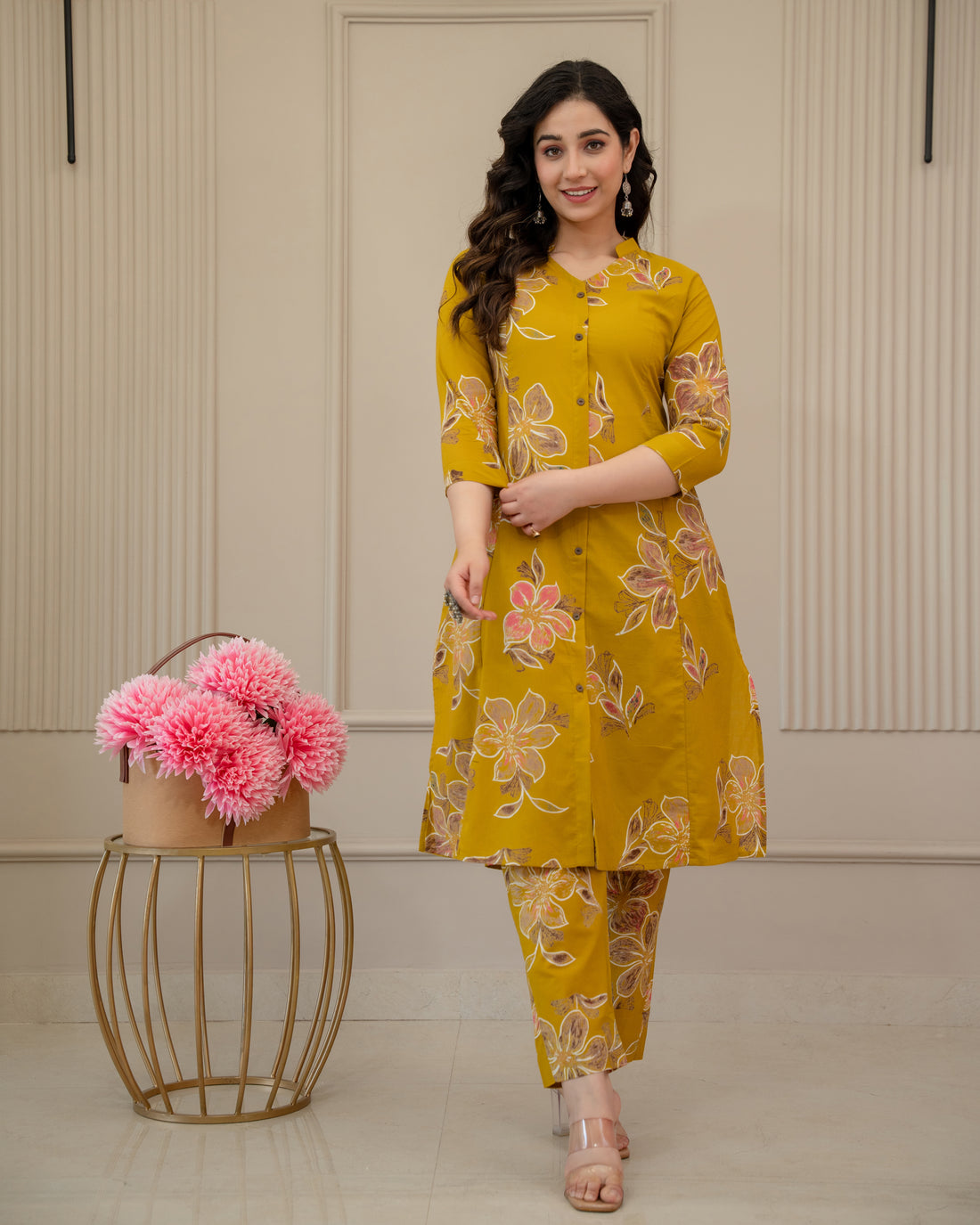 HARSHIKA FLORAL COTTON A-LINE CO-ORD SET