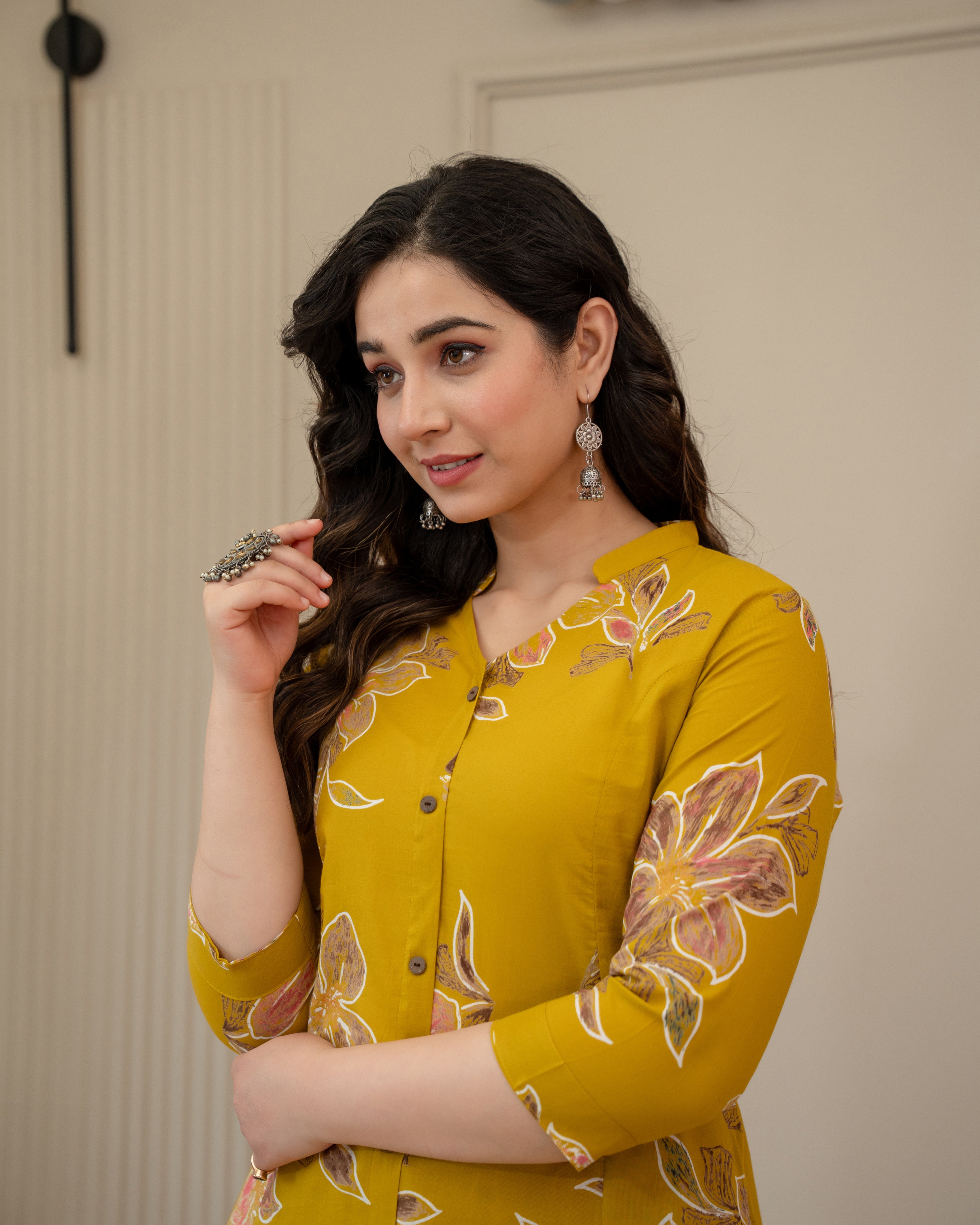 HARSHIKA FLORAL COTTON A-LINE CO-ORD SET