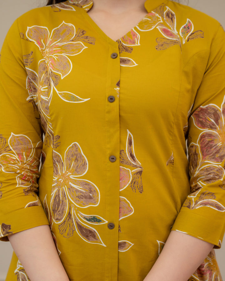 HARSHIKA FLORAL COTTON A-LINE CO-ORD SET