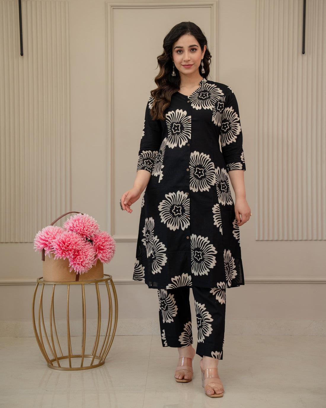 CHANDRA PHOOL COTTON A-LINE CO-ORD SET
