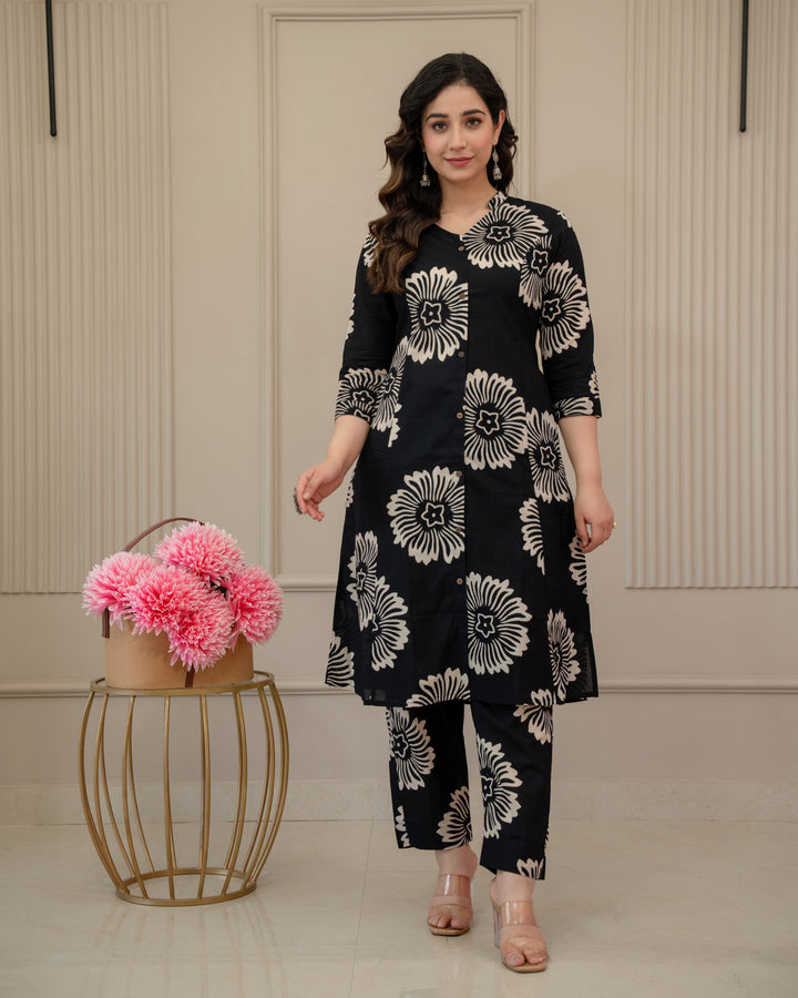 CHANDRA PHOOL COTTON A-LINE CO-ORD SET