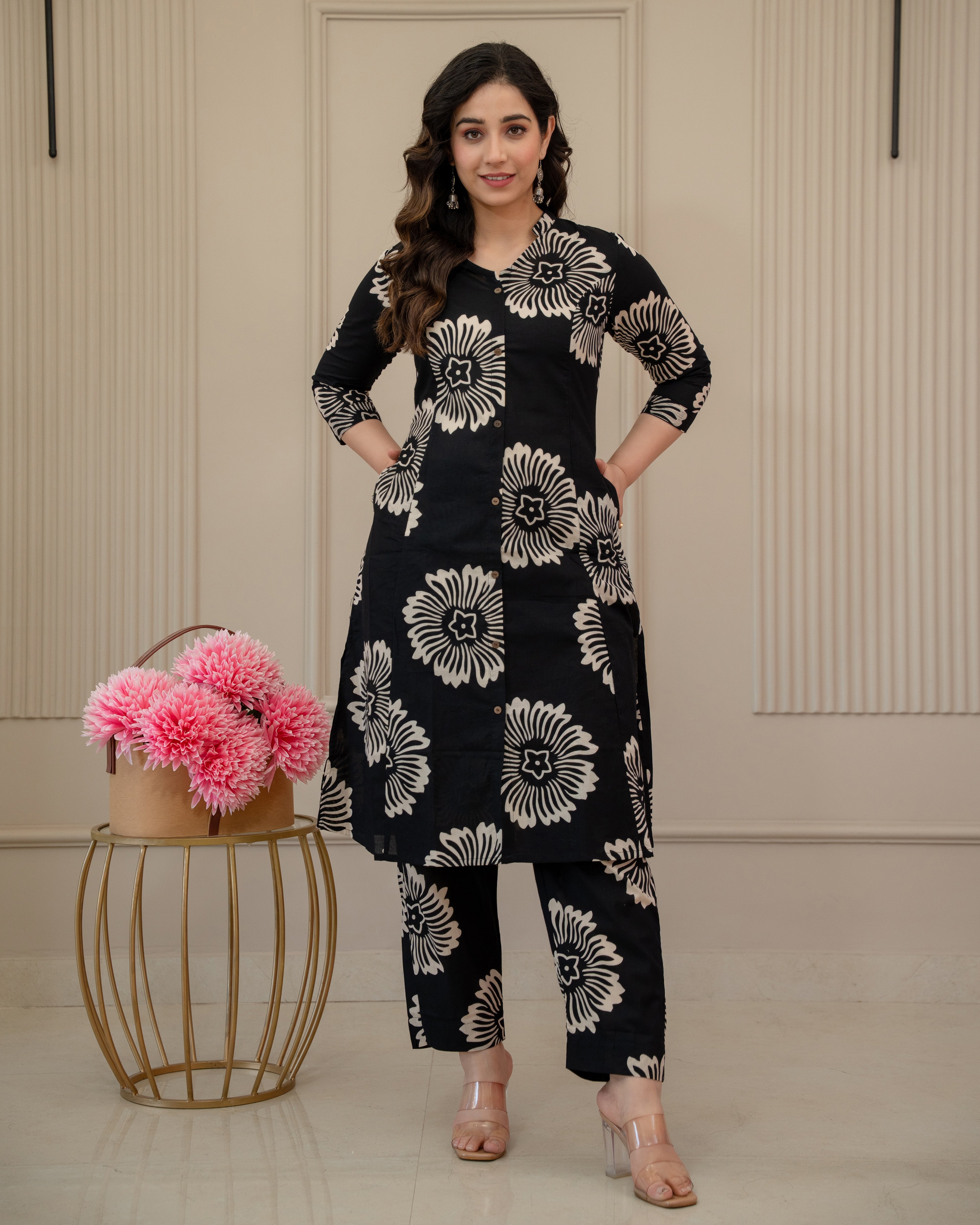 CHANDRA PHOOL COTTON A-LINE CO-ORD SET