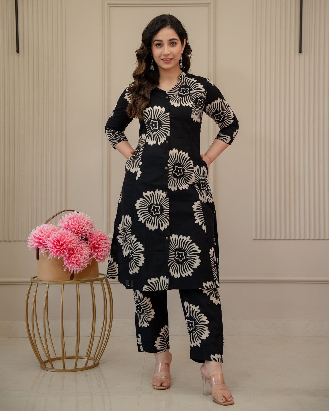 CHANDRA PHOOL COTTON A-LINE CO-ORD SET
