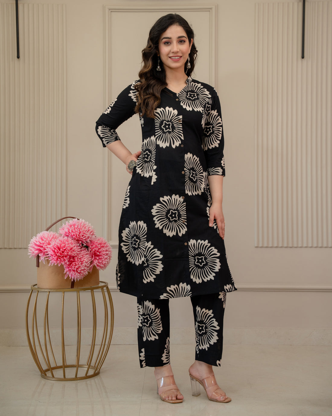 CHANDRA PHOOL COTTON A-LINE CO-ORD SET