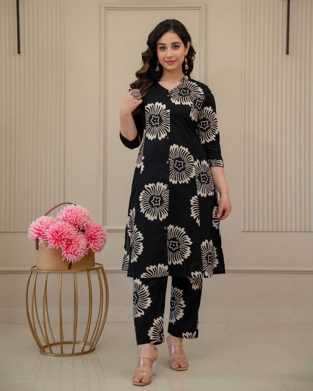 CHANDRA PHOOL COTTON A-LINE CO-ORD SET