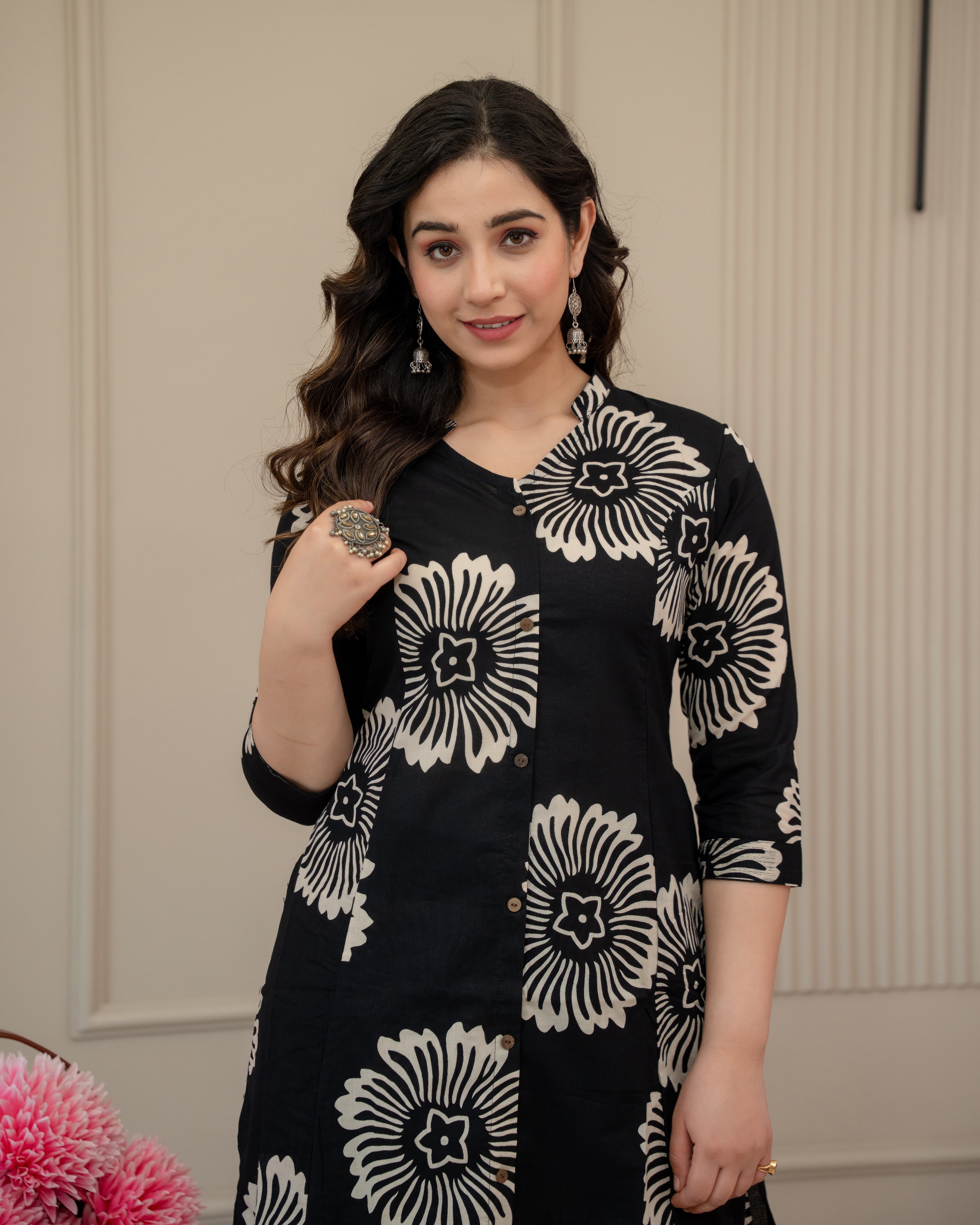 CHANDRA PHOOL COTTON A-LINE CO-ORD SET