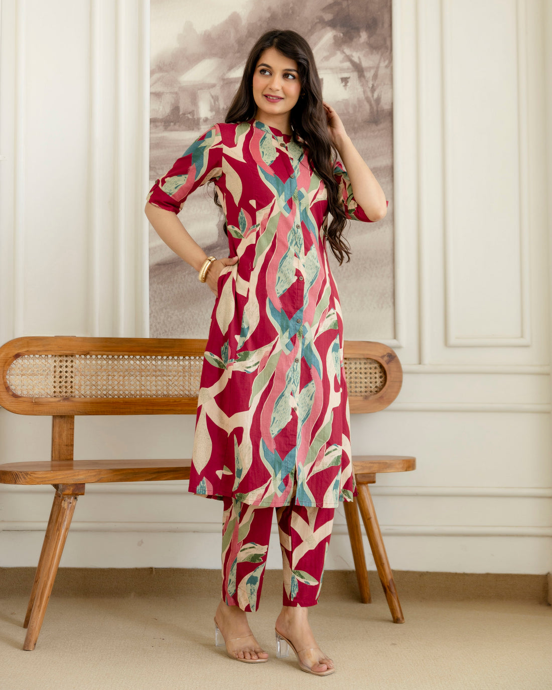 MADHURIMA COTTON A-LINE CO-ORD SET