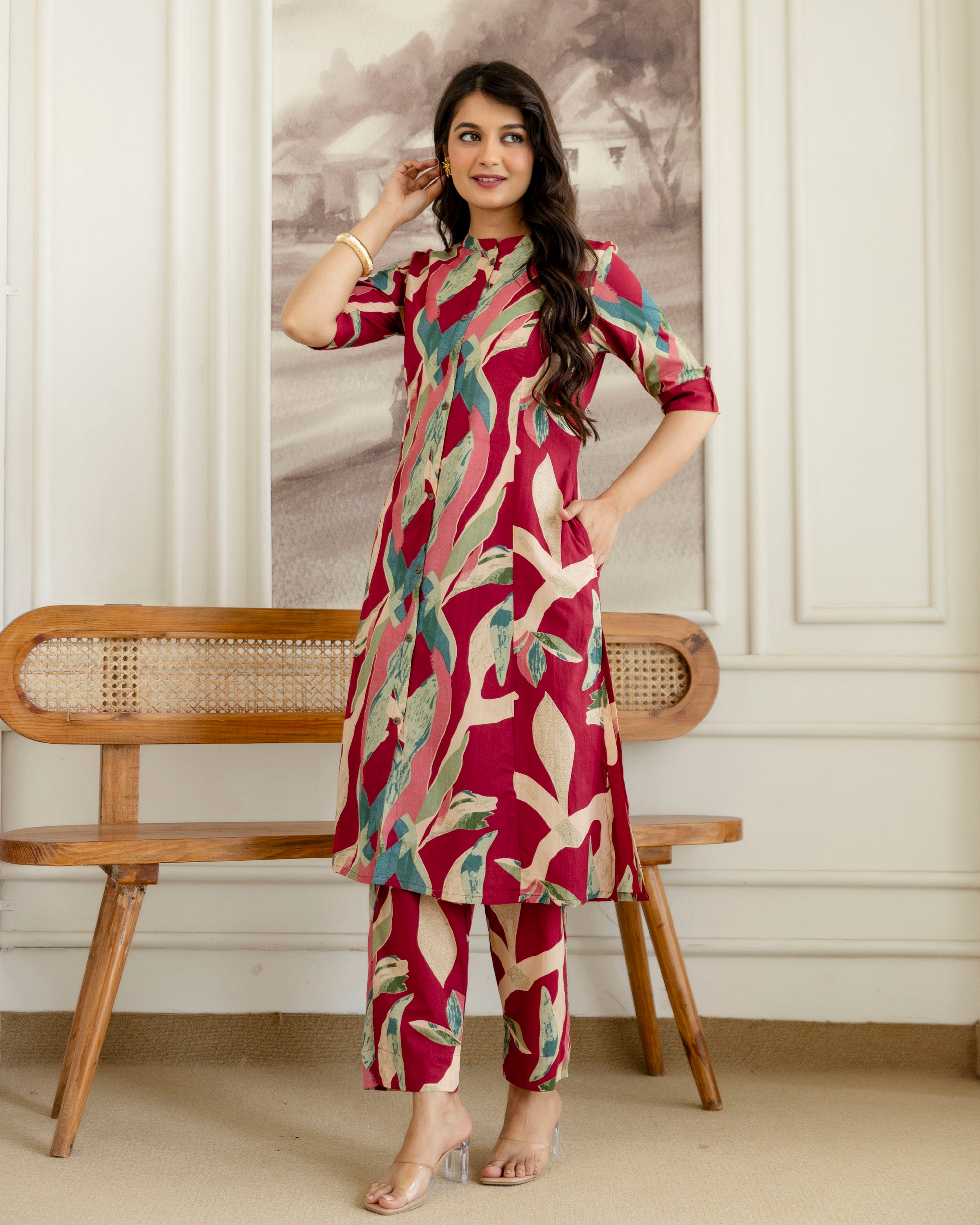 MADHURIMA COTTON A-LINE CO-ORD SET