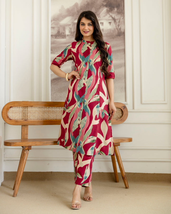 MADHURIMA COTTON A-LINE CO-ORD SET