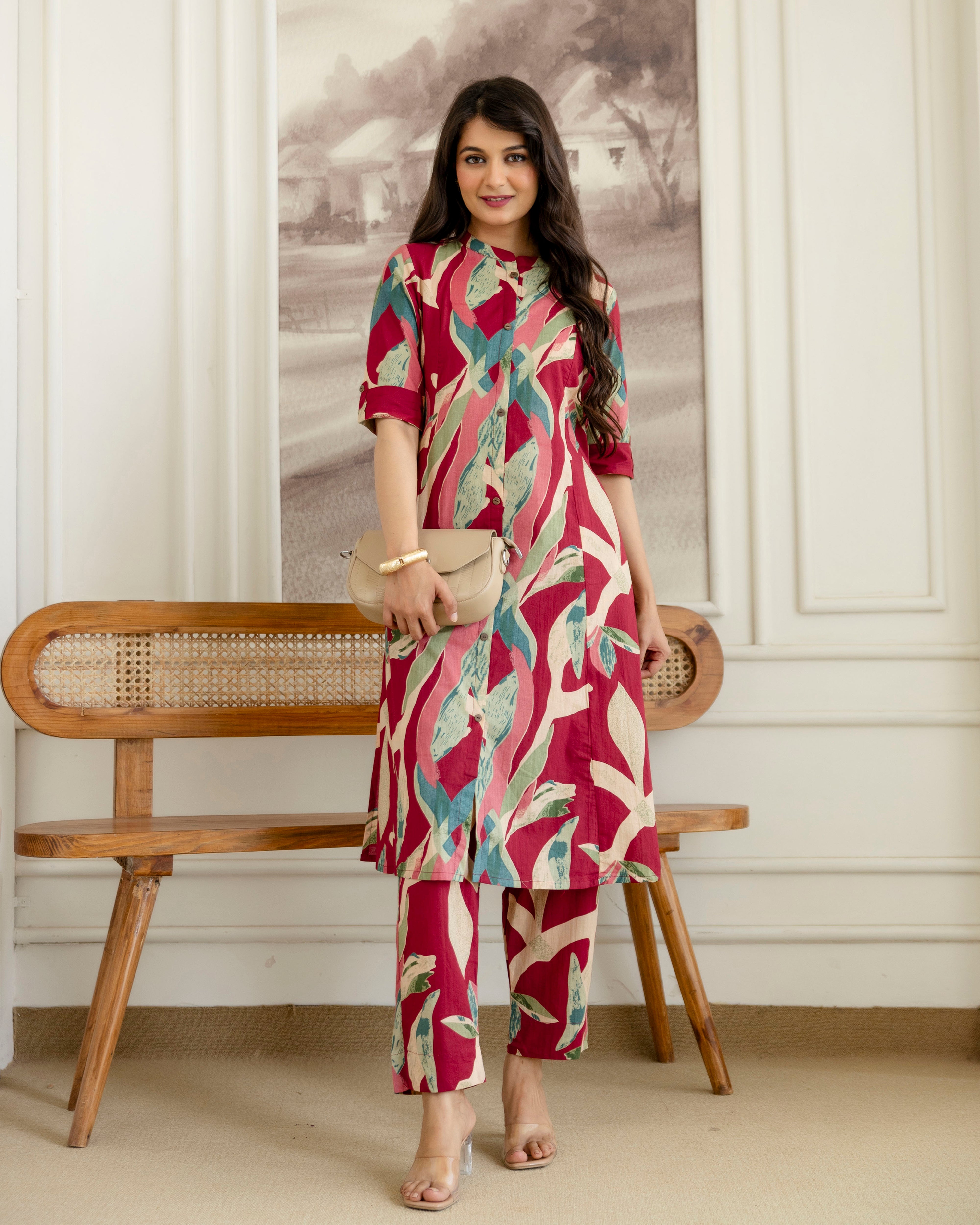 MADHURIMA COTTON A-LINE CO-ORD SET