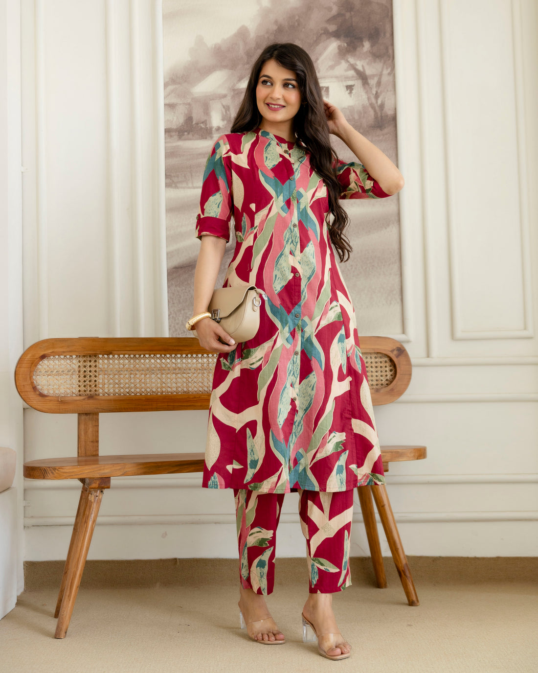 MADHURIMA COTTON A-LINE CO-ORD SET