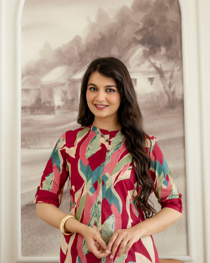 MADHURIMA COTTON A-LINE CO-ORD SET