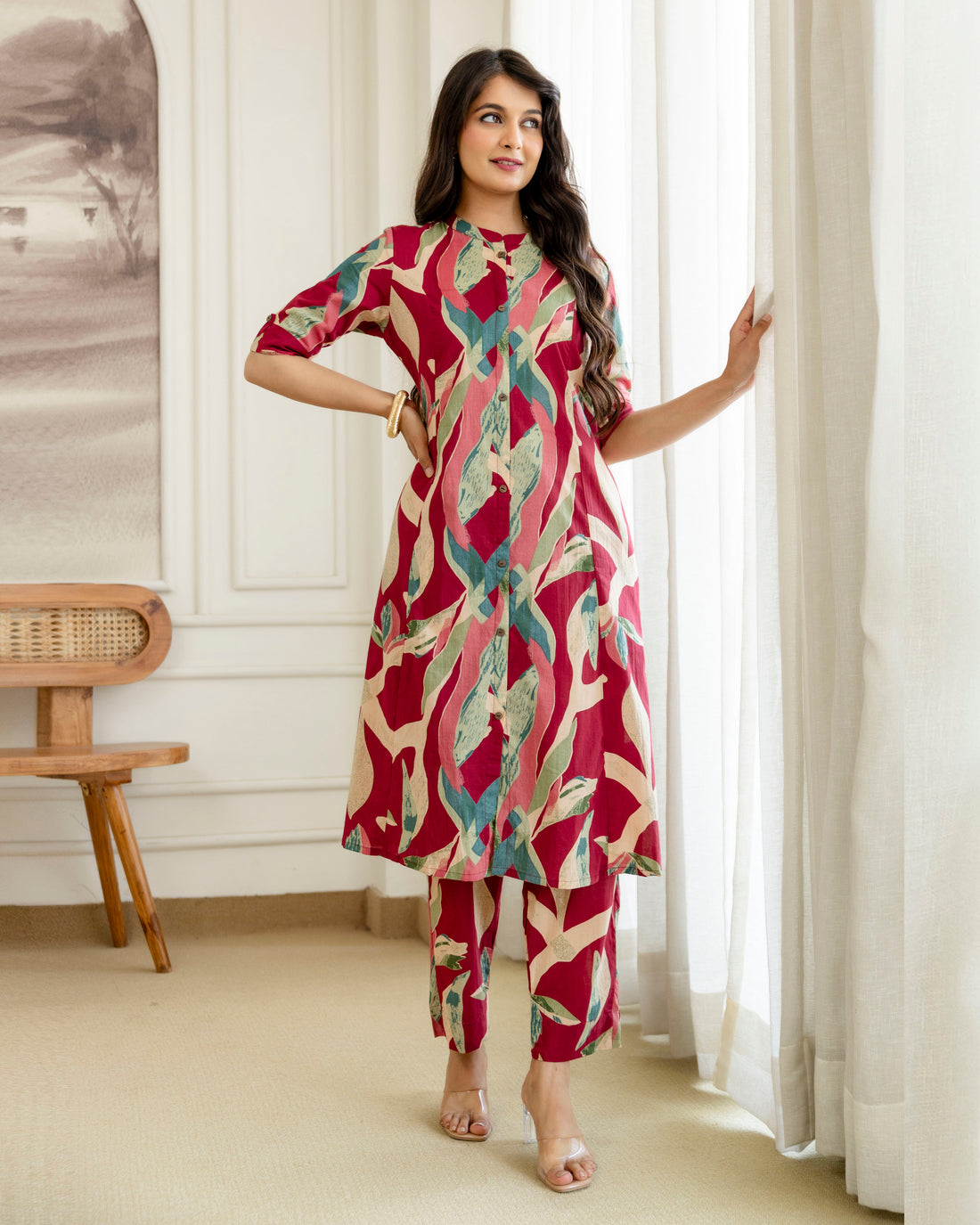 MADHURIMA COTTON A-LINE CO-ORD SET