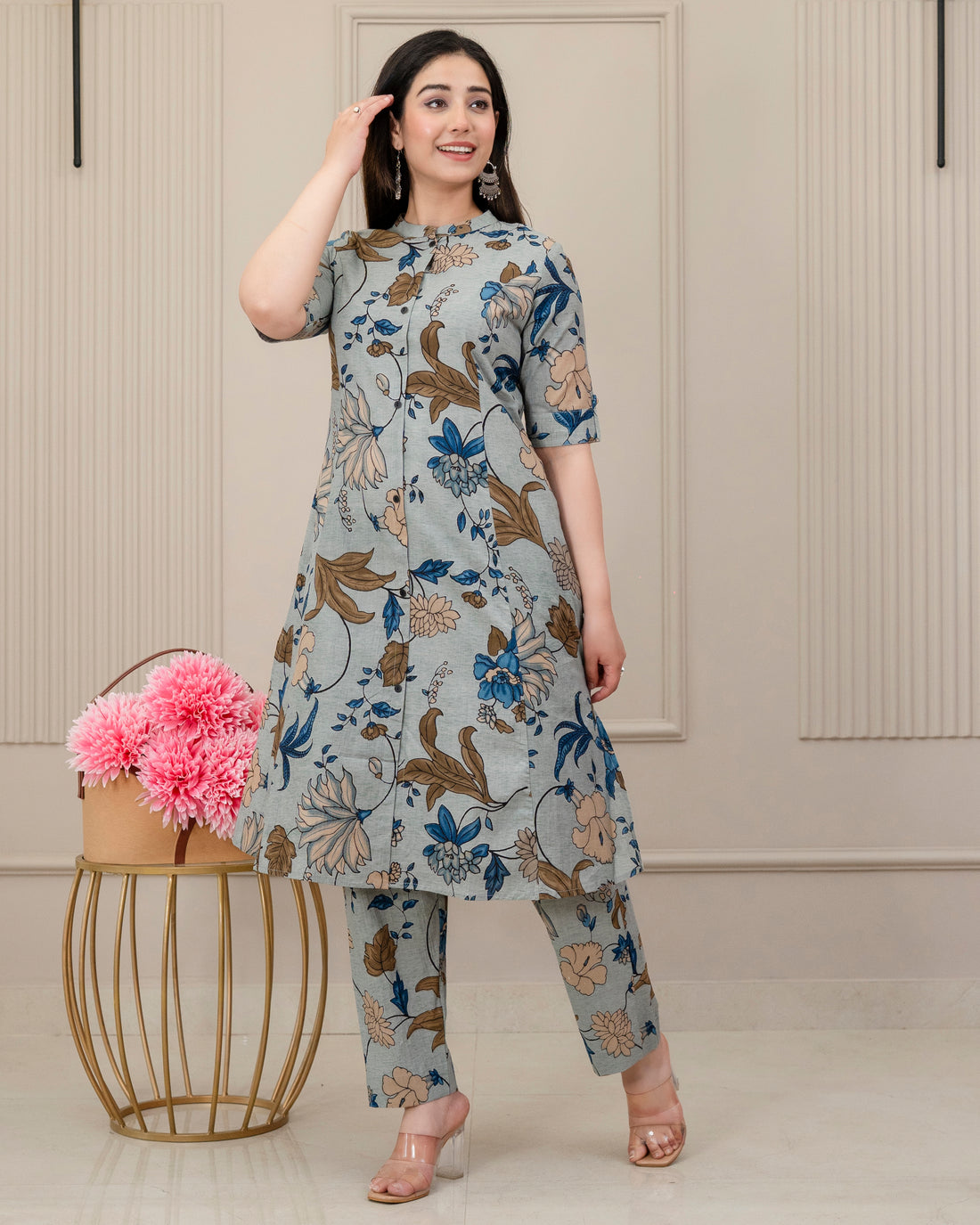 PUSHPANJALI COTTON A-LINE CO-ORD SET