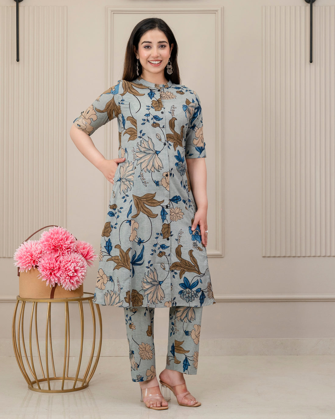 PUSHPANJALI COTTON A-LINE CO-ORD SET