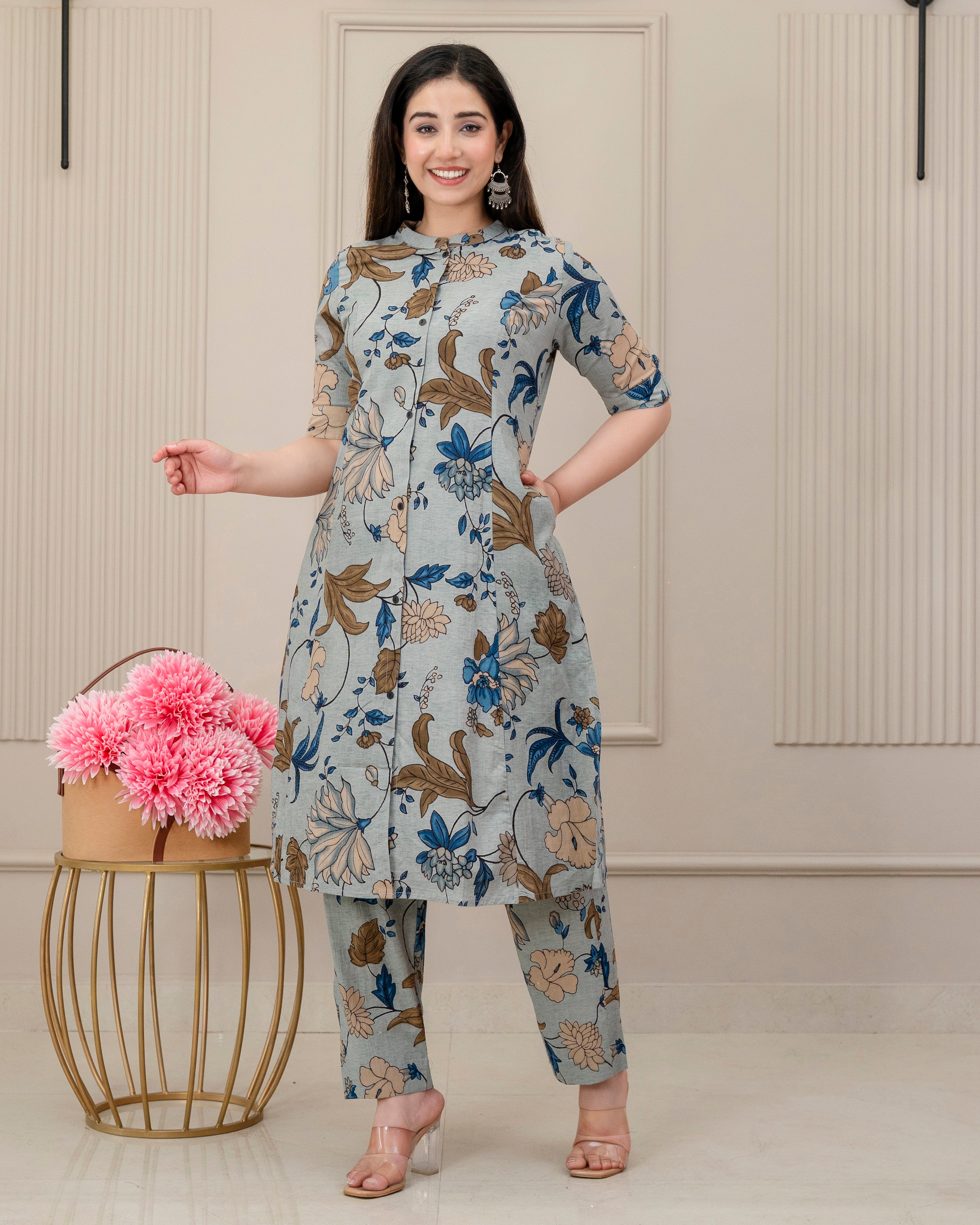 PUSHPANJALI COTTON A-LINE CO-ORD SET
