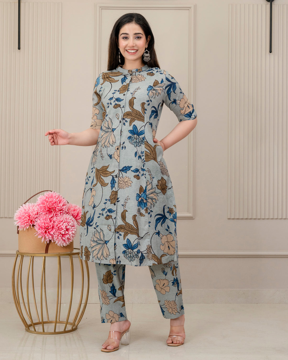 PUSHPANJALI COTTON A-LINE CO-ORD SET