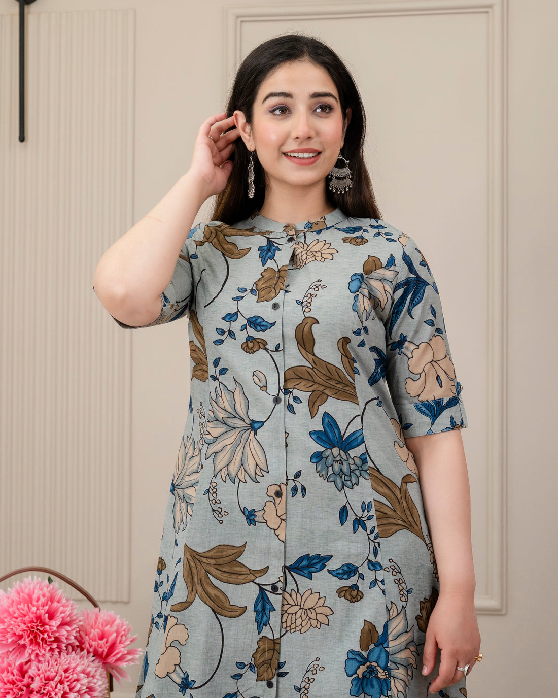 PUSHPANJALI COTTON A-LINE CO-ORD SET