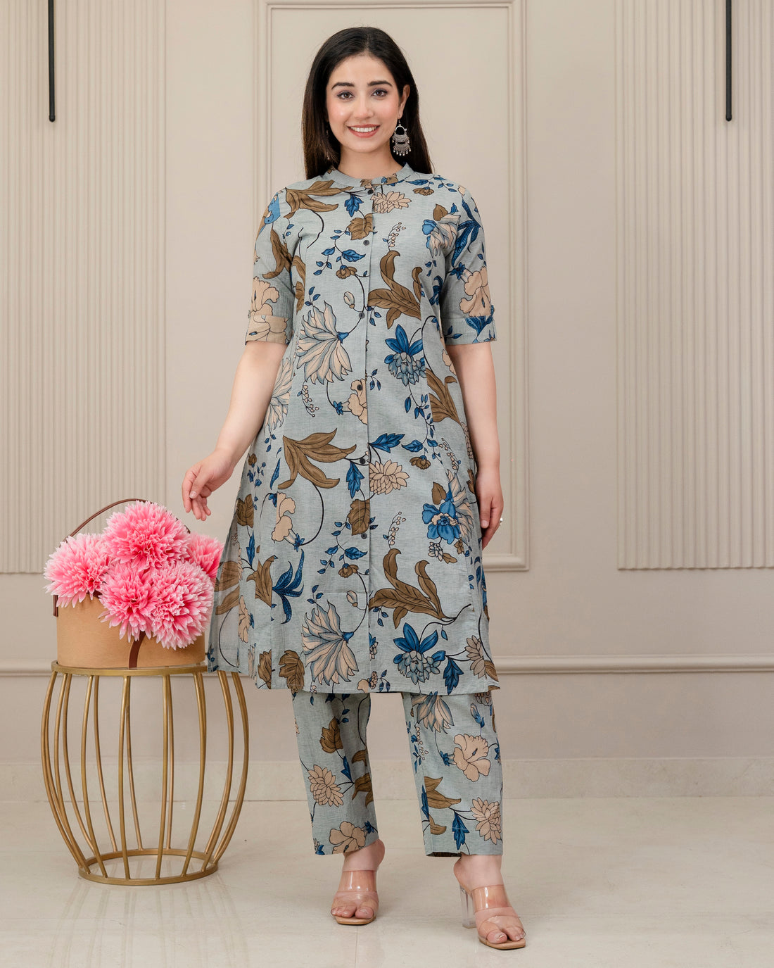 PUSHPANJALI COTTON A-LINE CO-ORD SET