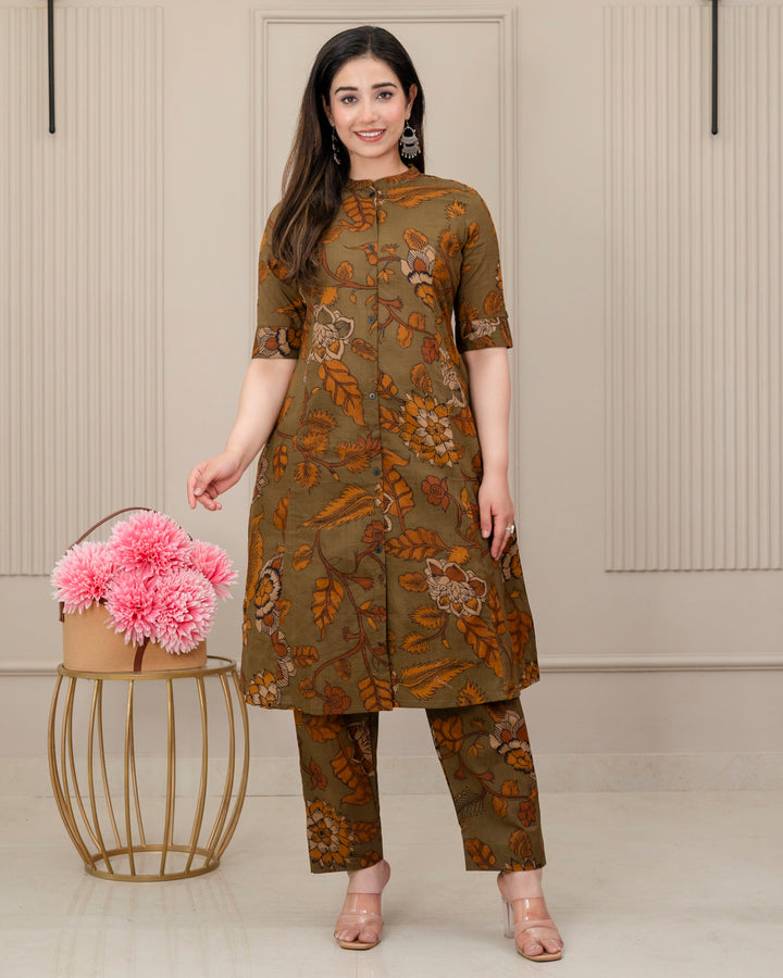 VASUNDHARA COTTON A-LINE CO-ORD SET