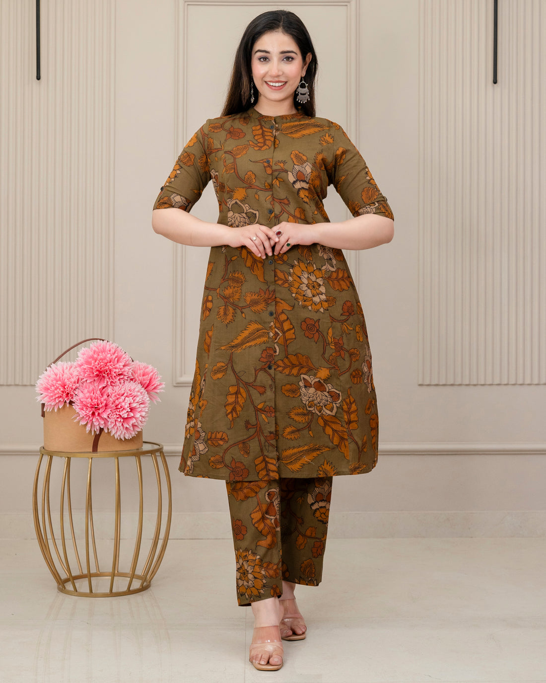 VASUNDHARA COTTON A-LINE CO-ORD SET