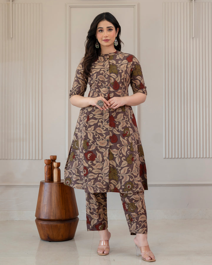 CHITRALEKHA KALAMKARI COTTON A-LINE CO-ORD SET