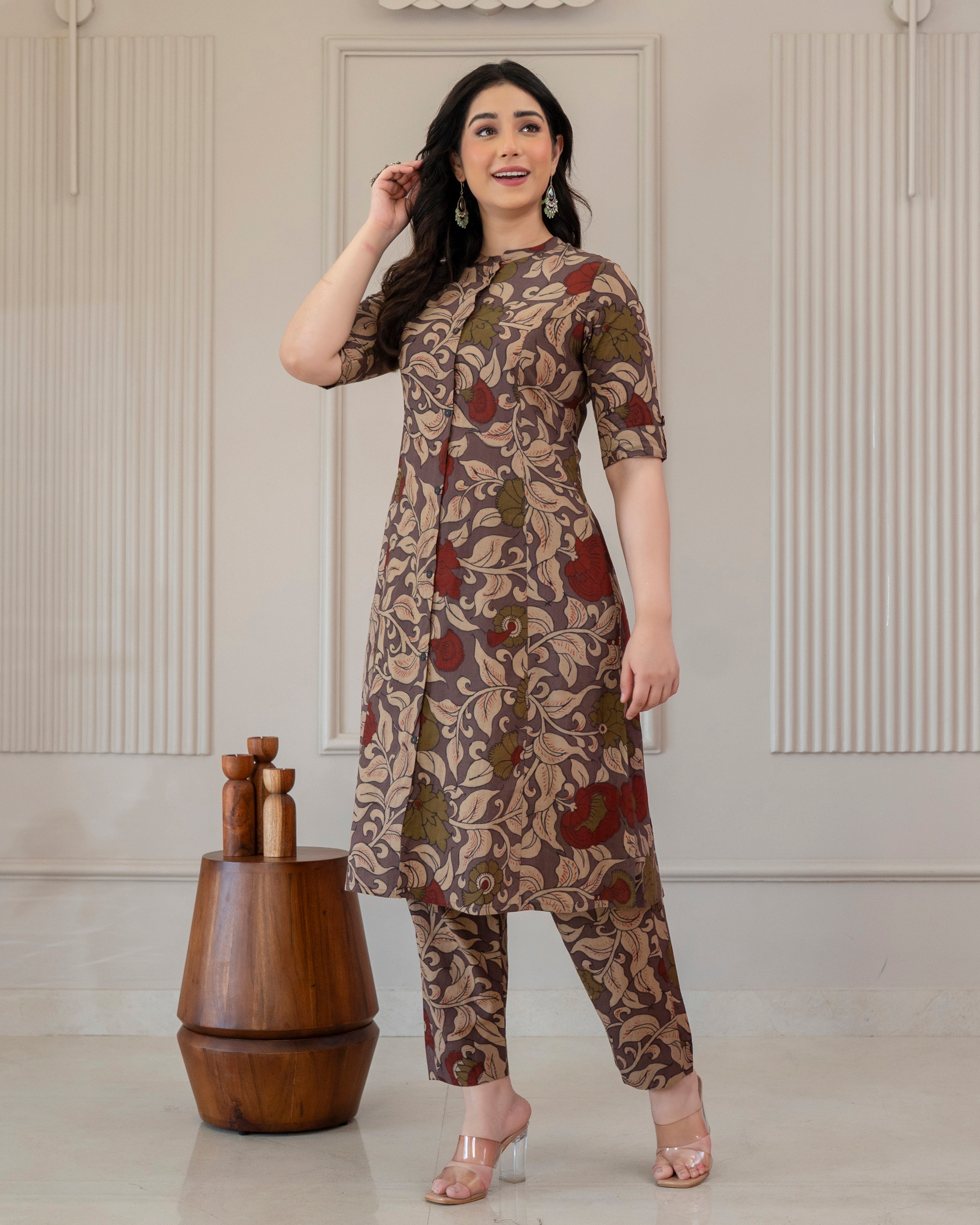 CHITRALEKHA KALAMKARI COTTON A-LINE CO-ORD SET