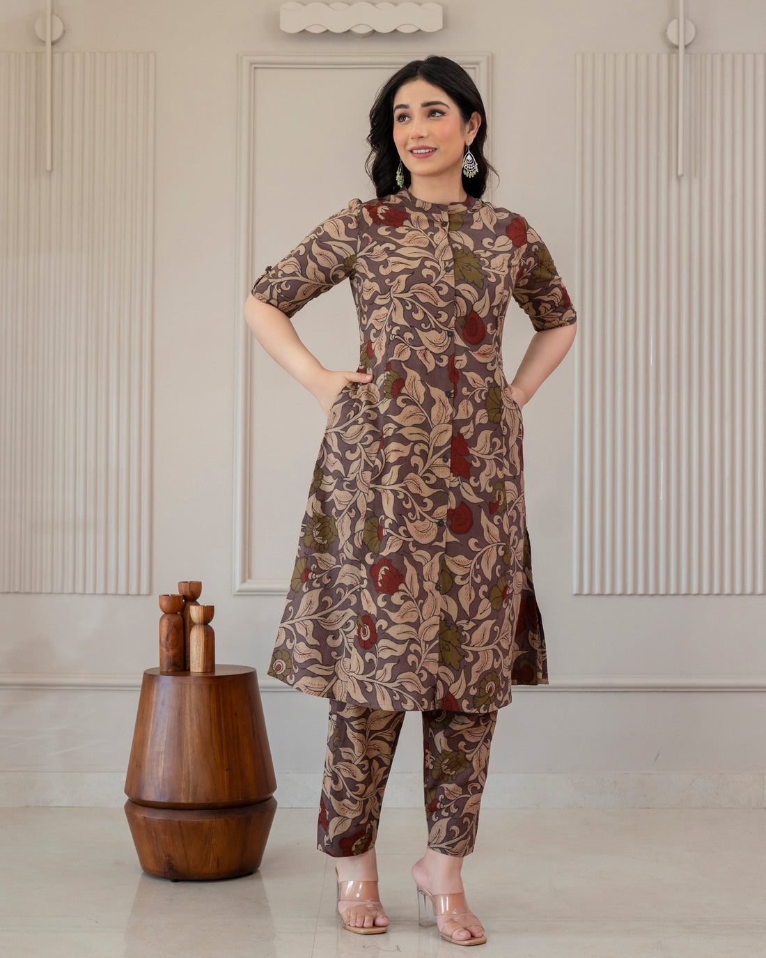 CHITRALEKHA KALAMKARI COTTON A-LINE CO-ORD SET