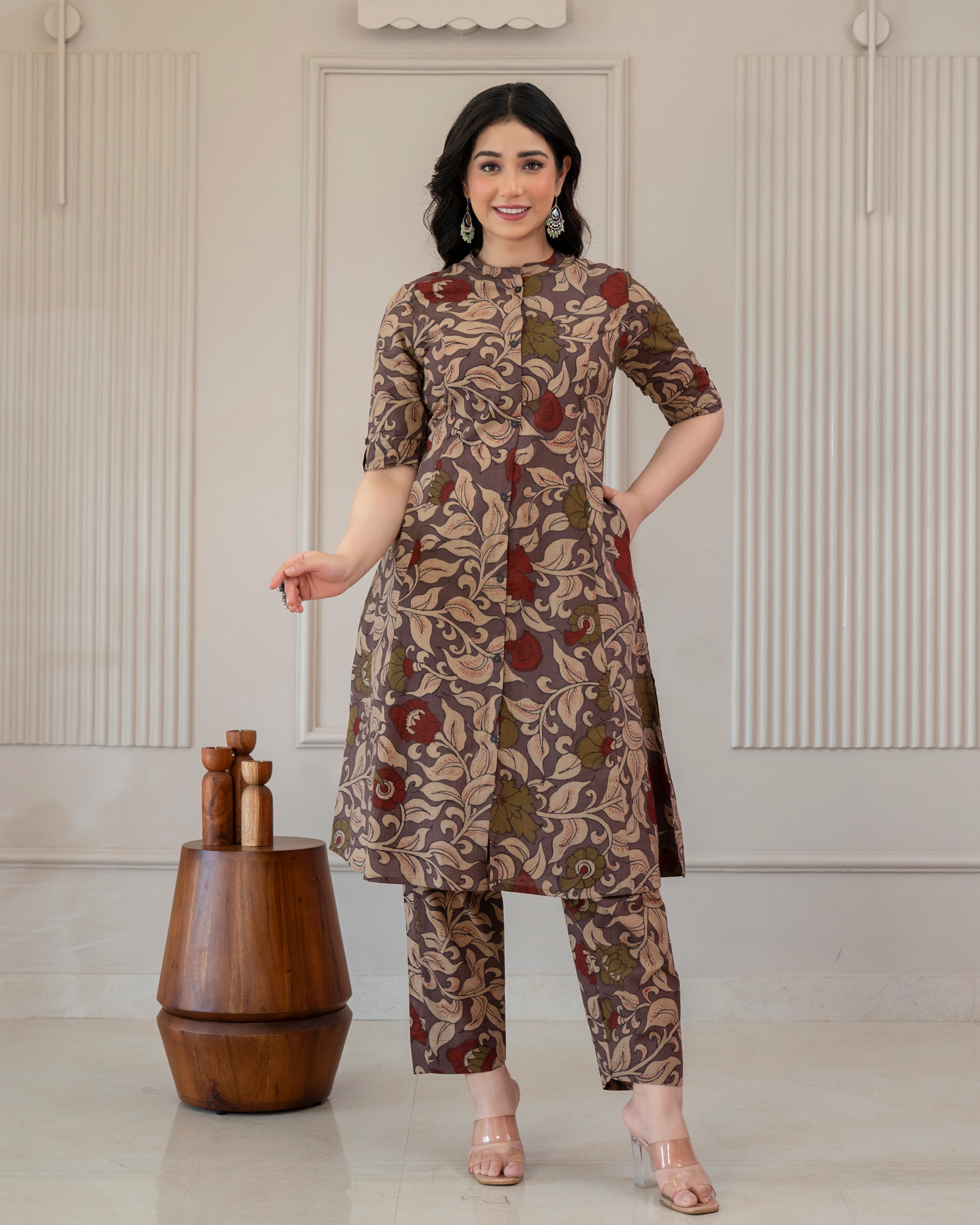CHITRALEKHA KALAMKARI COTTON A-LINE CO-ORD SET